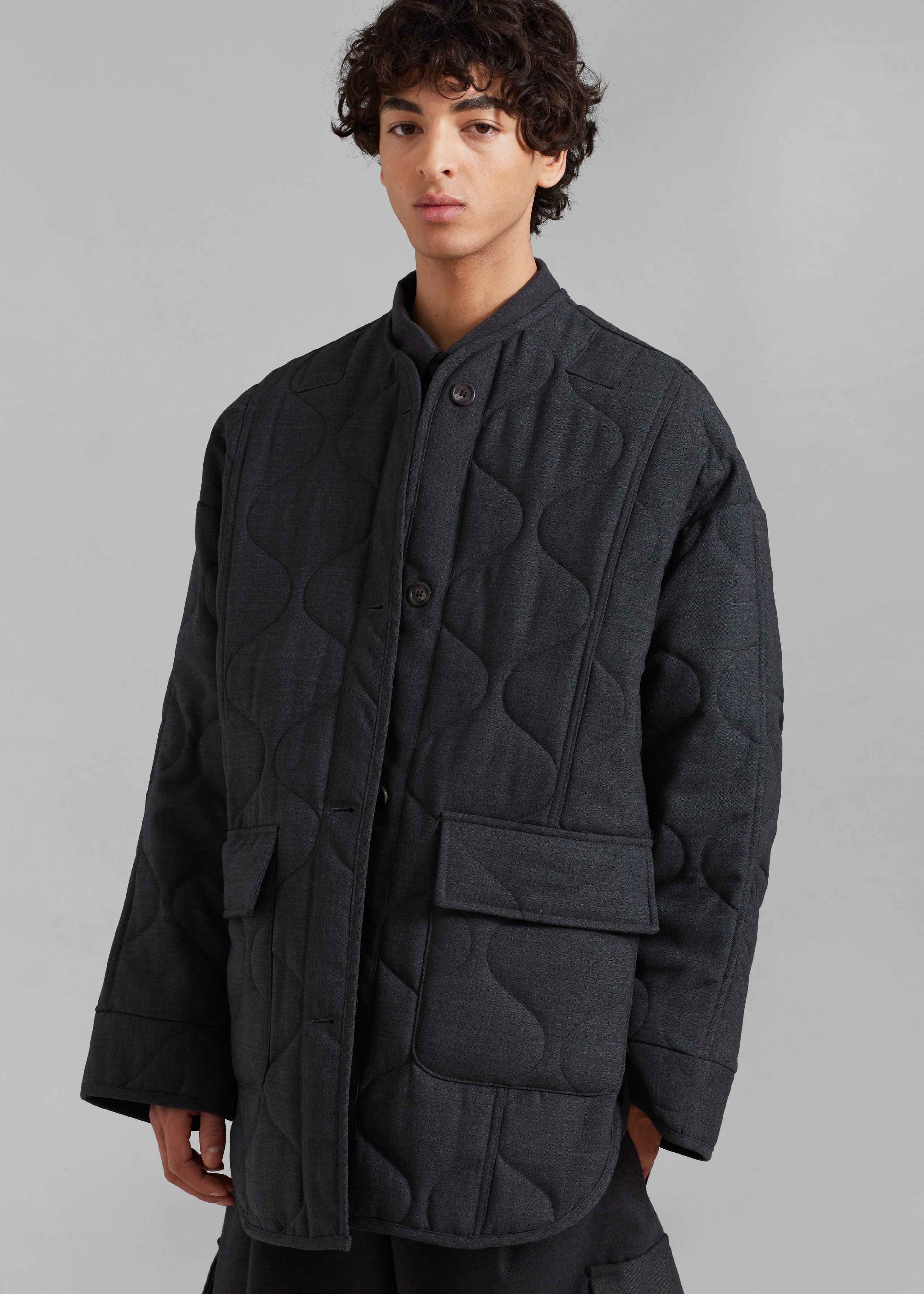 Ted Quilted Jacket - Charcoal