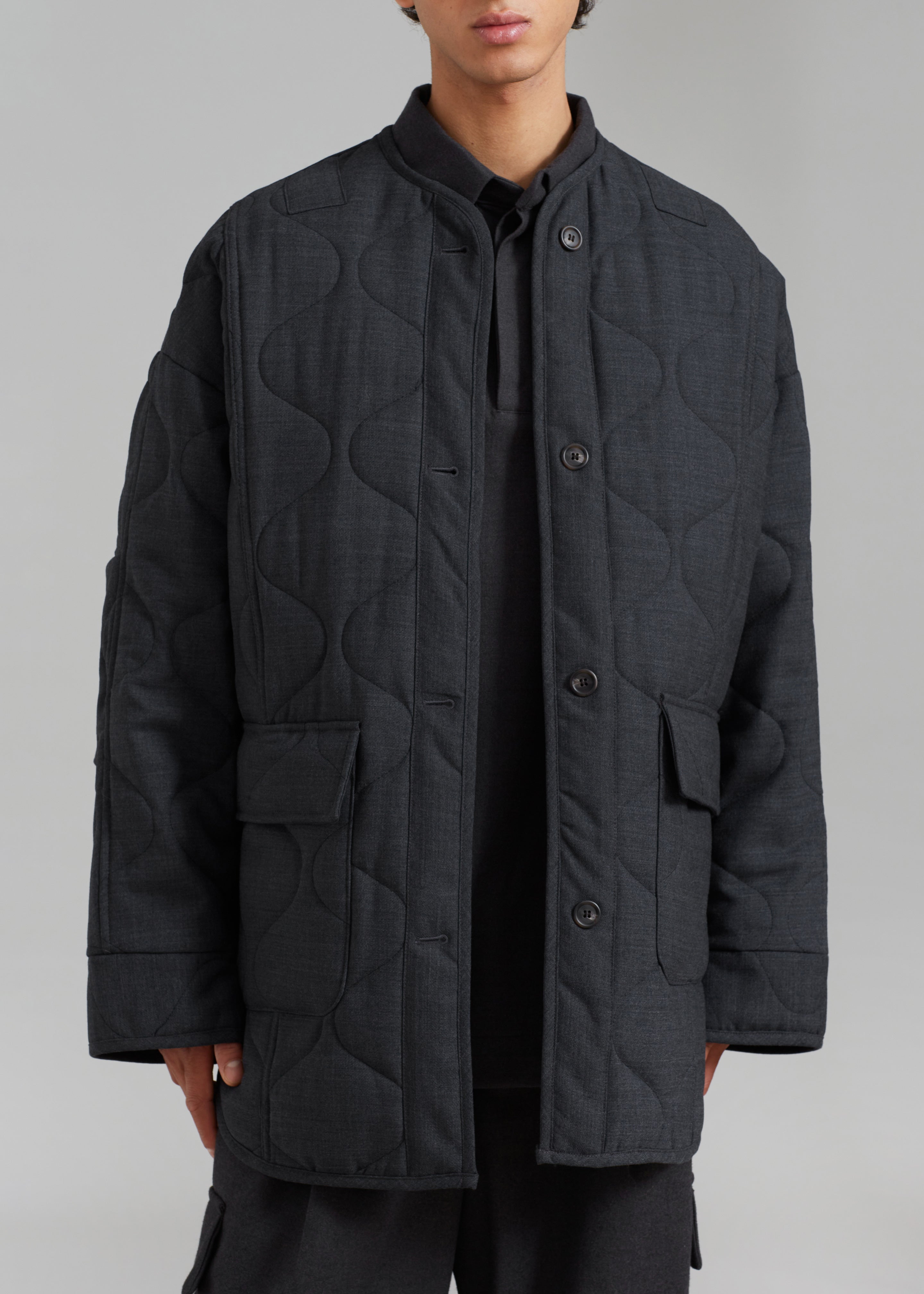 Ted Quilted Jacket - Charcoal - 4