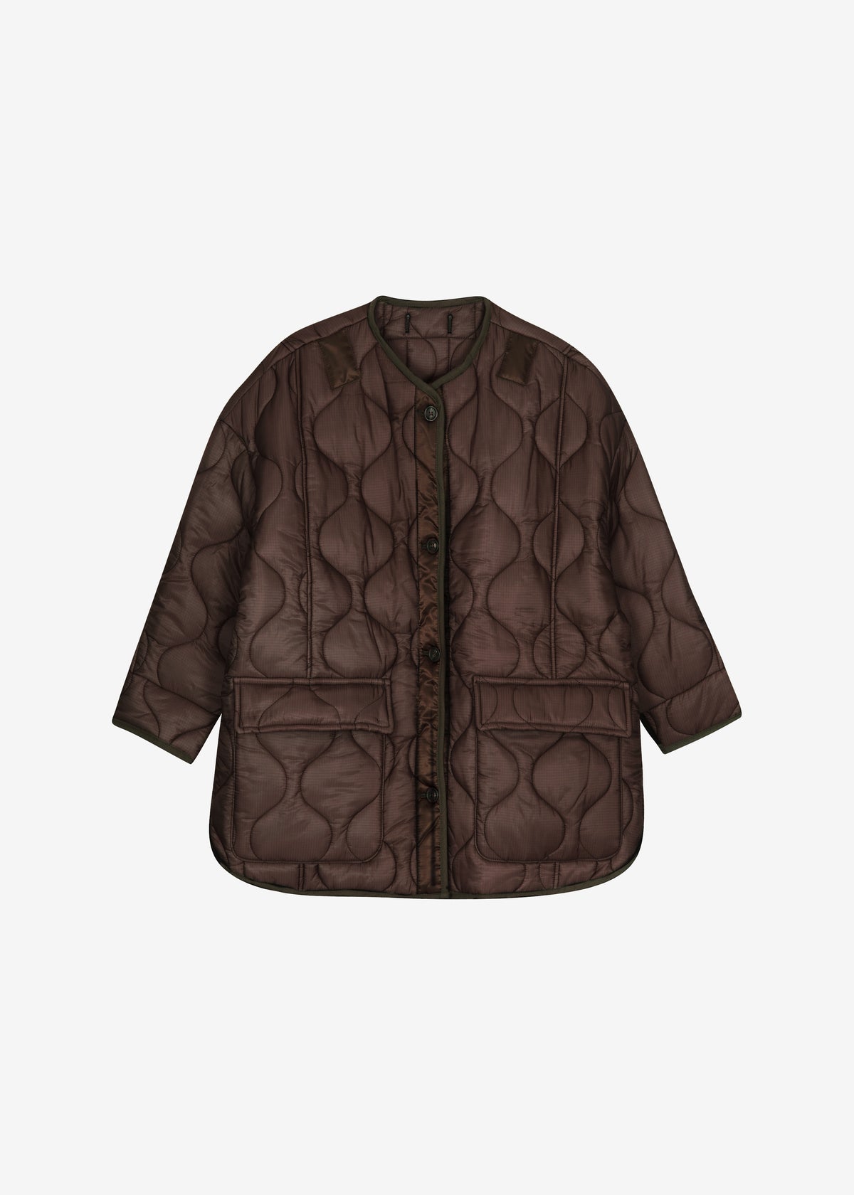 Teddy Quilted Jacket - Brown - 7