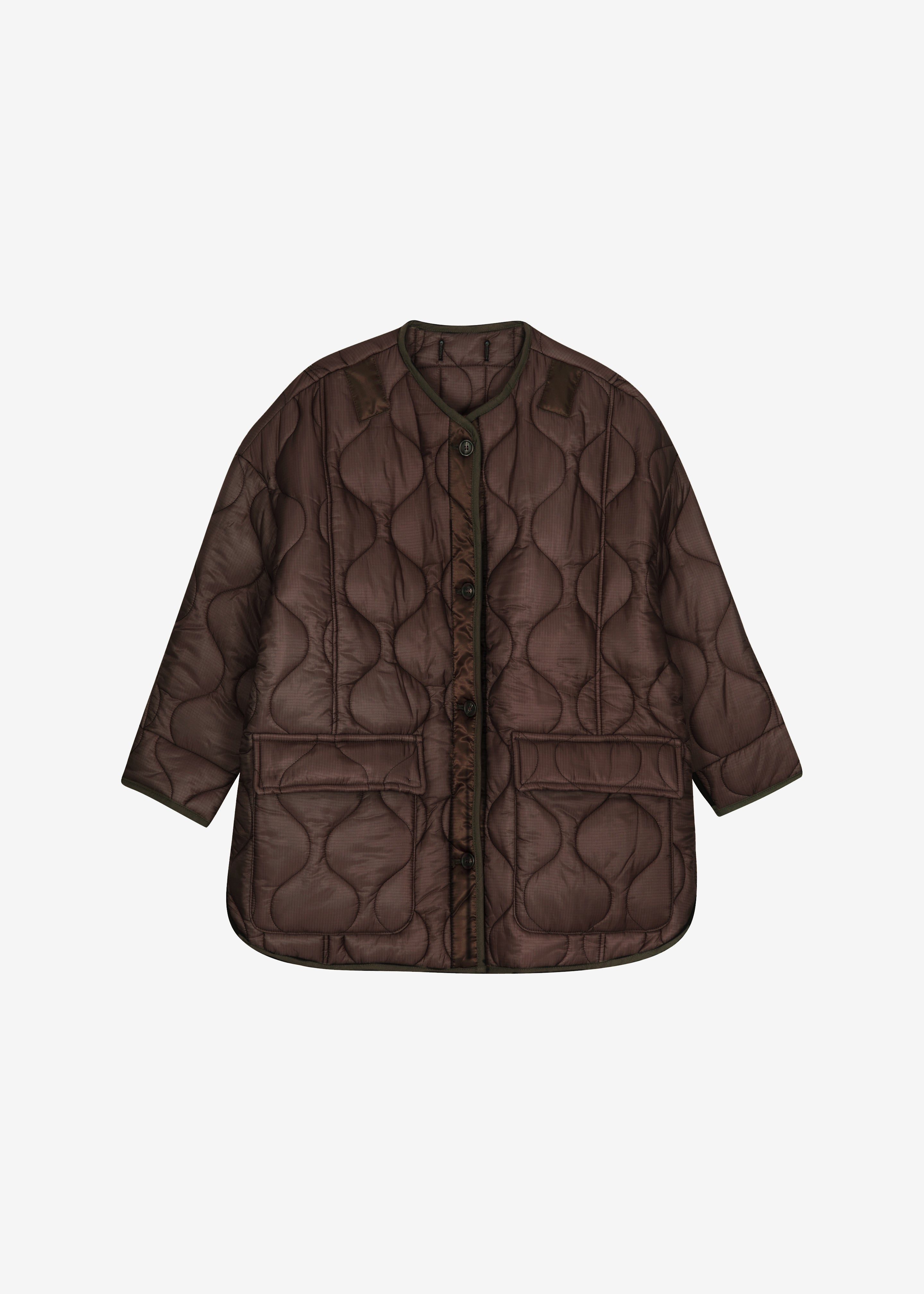 Teddy Quilted Jacket - Brown - 7