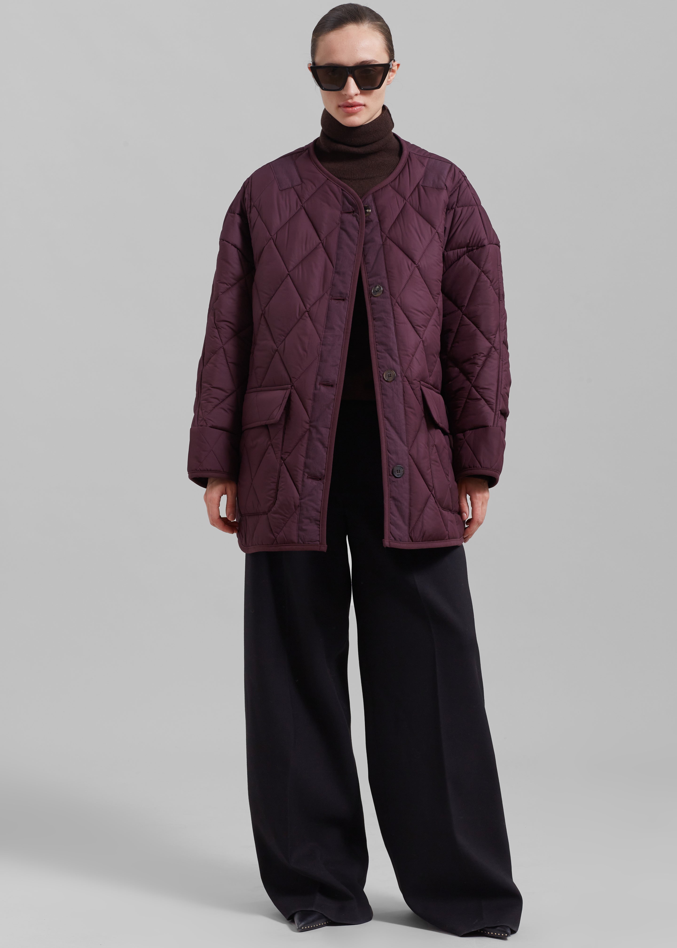 Teddy Quilted Jacket - Burgundy - 9