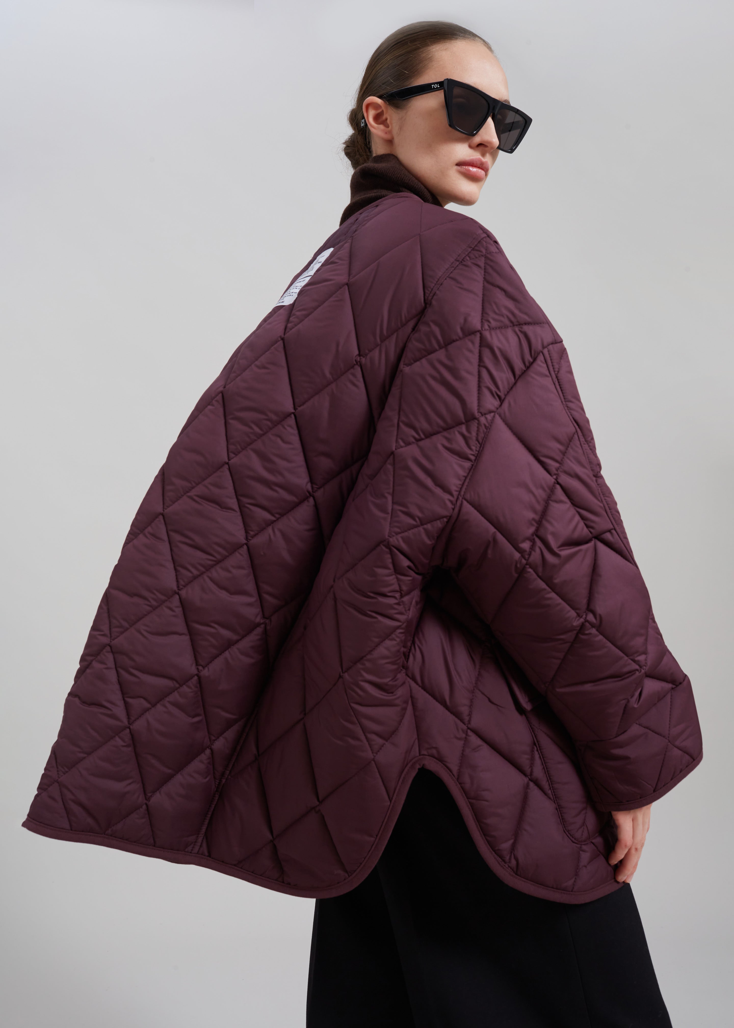 Teddy Quilted Jacket - Burgundy - 7
