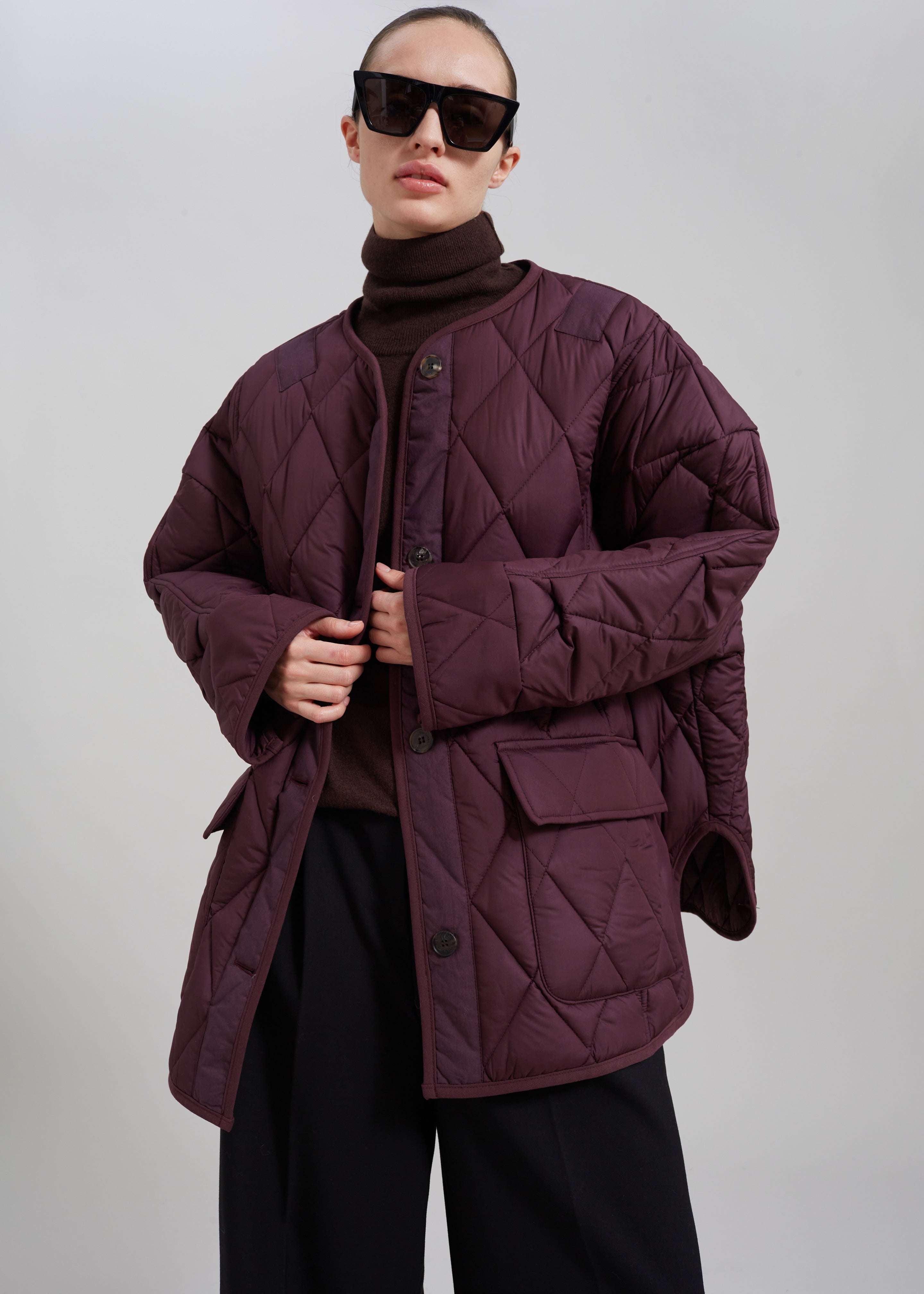 Teddy Quilted Jacket - Burgundy - 8