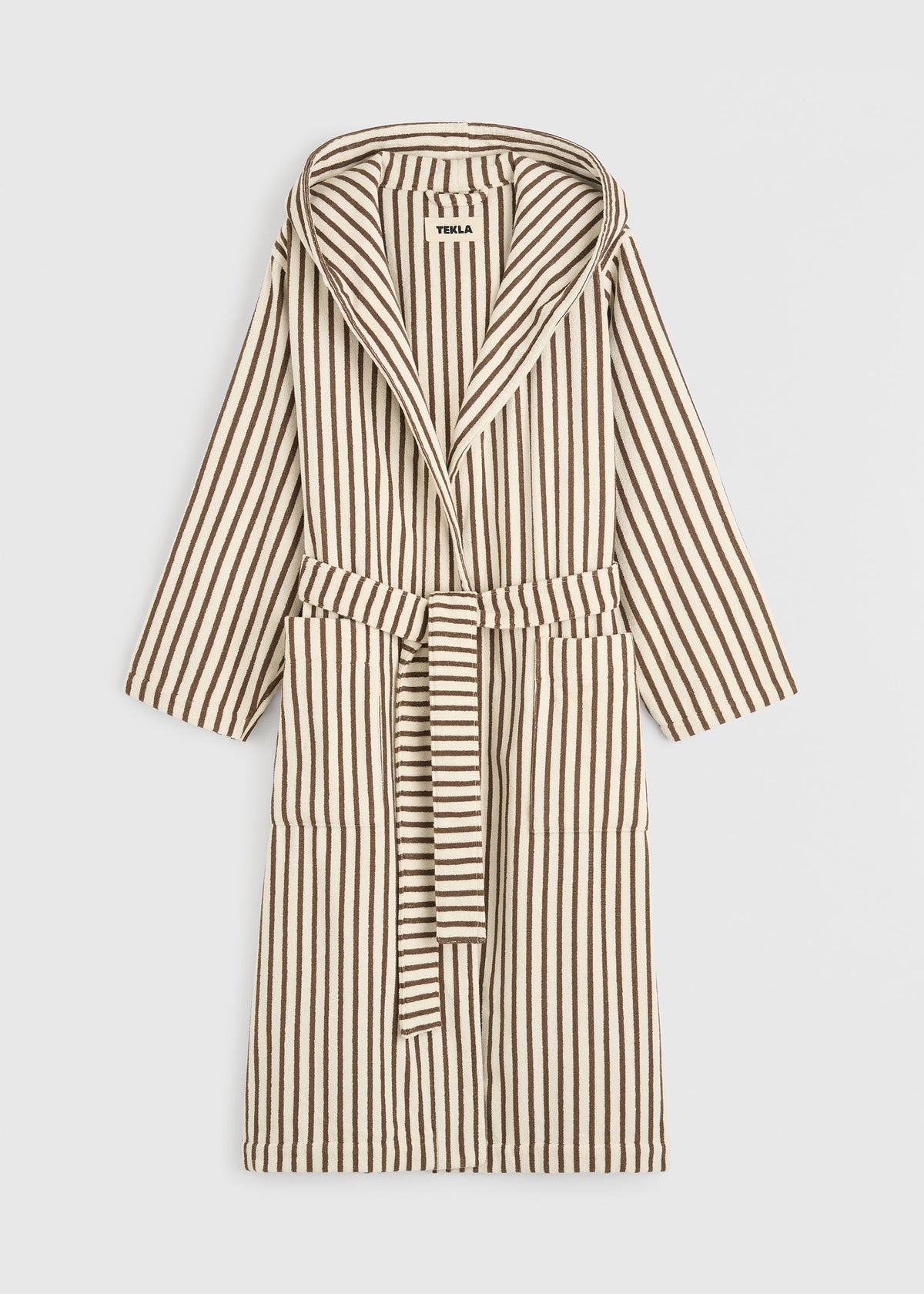 Tekla Hooded Bathrobe - Kodiak Stripes - 11