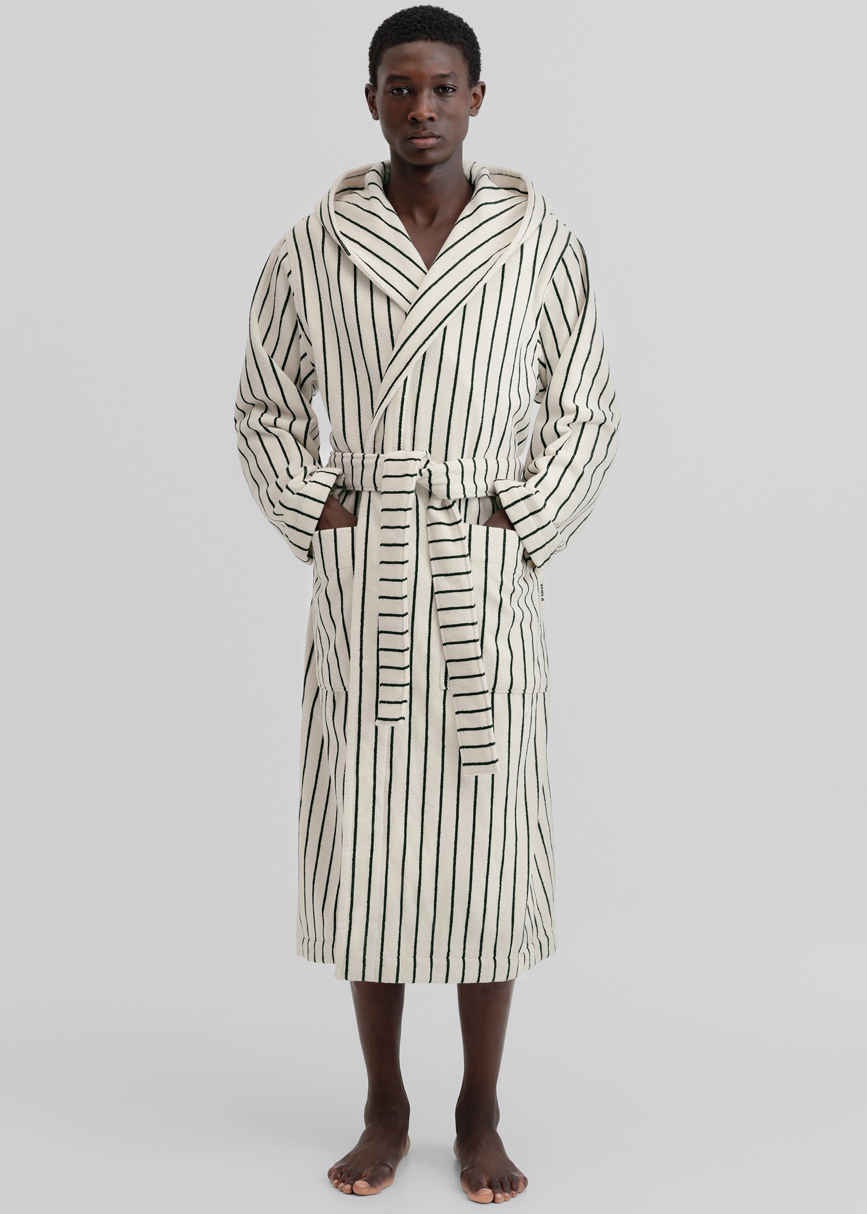 Tekla Hooded Bathrobe - Racing Green Stripes - 6 - [gender-male]