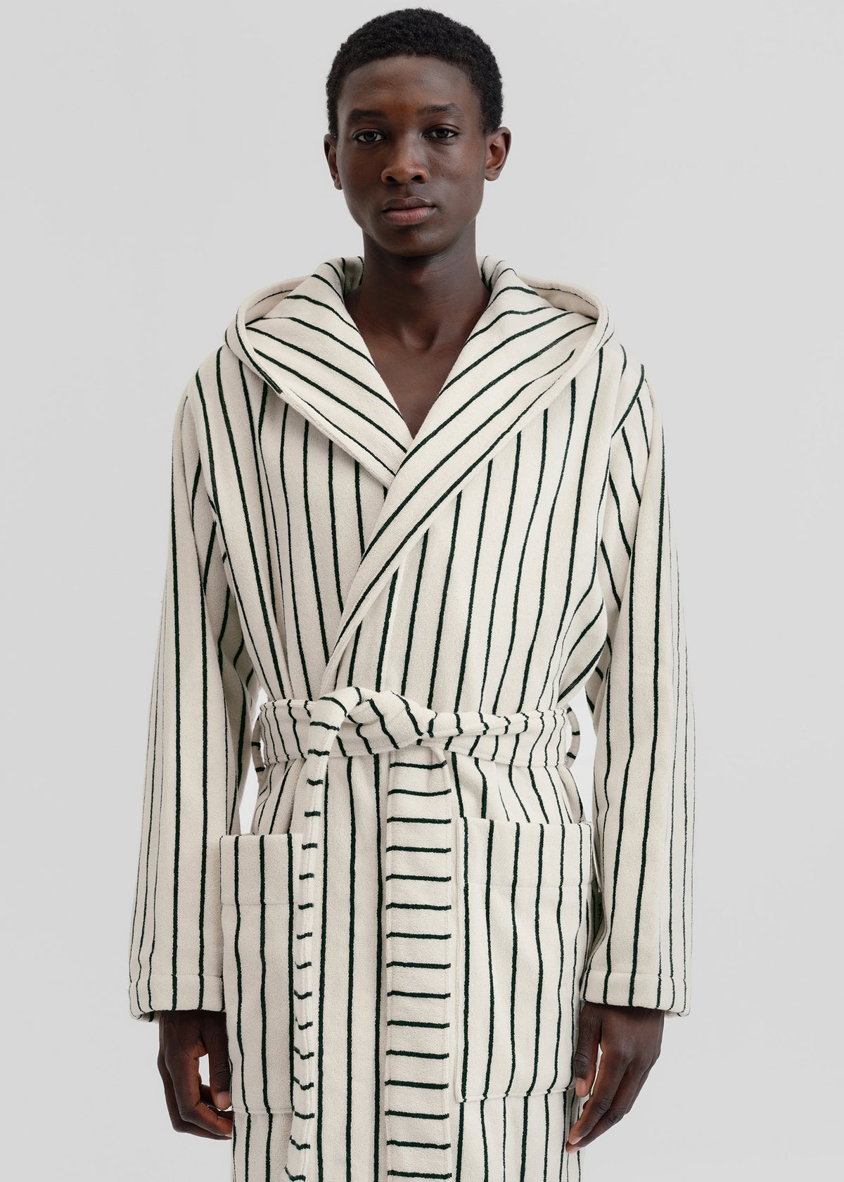 Tekla Hooded Bathrobe - Racing Green Stripes - 7 - [gender-male]