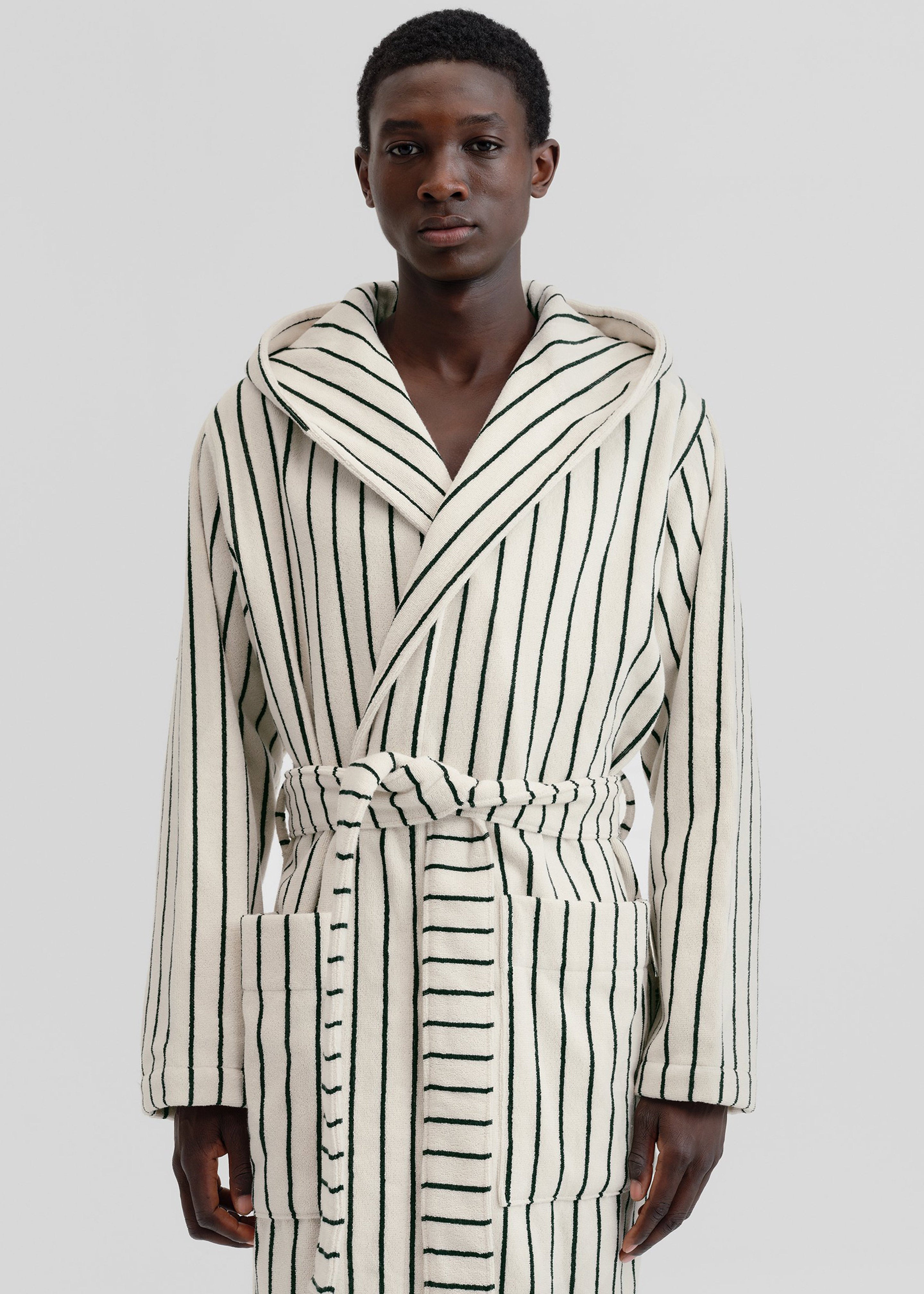 Tekla Hooded Bathrobe - Racing Green Stripes - 7 - [gender-male]