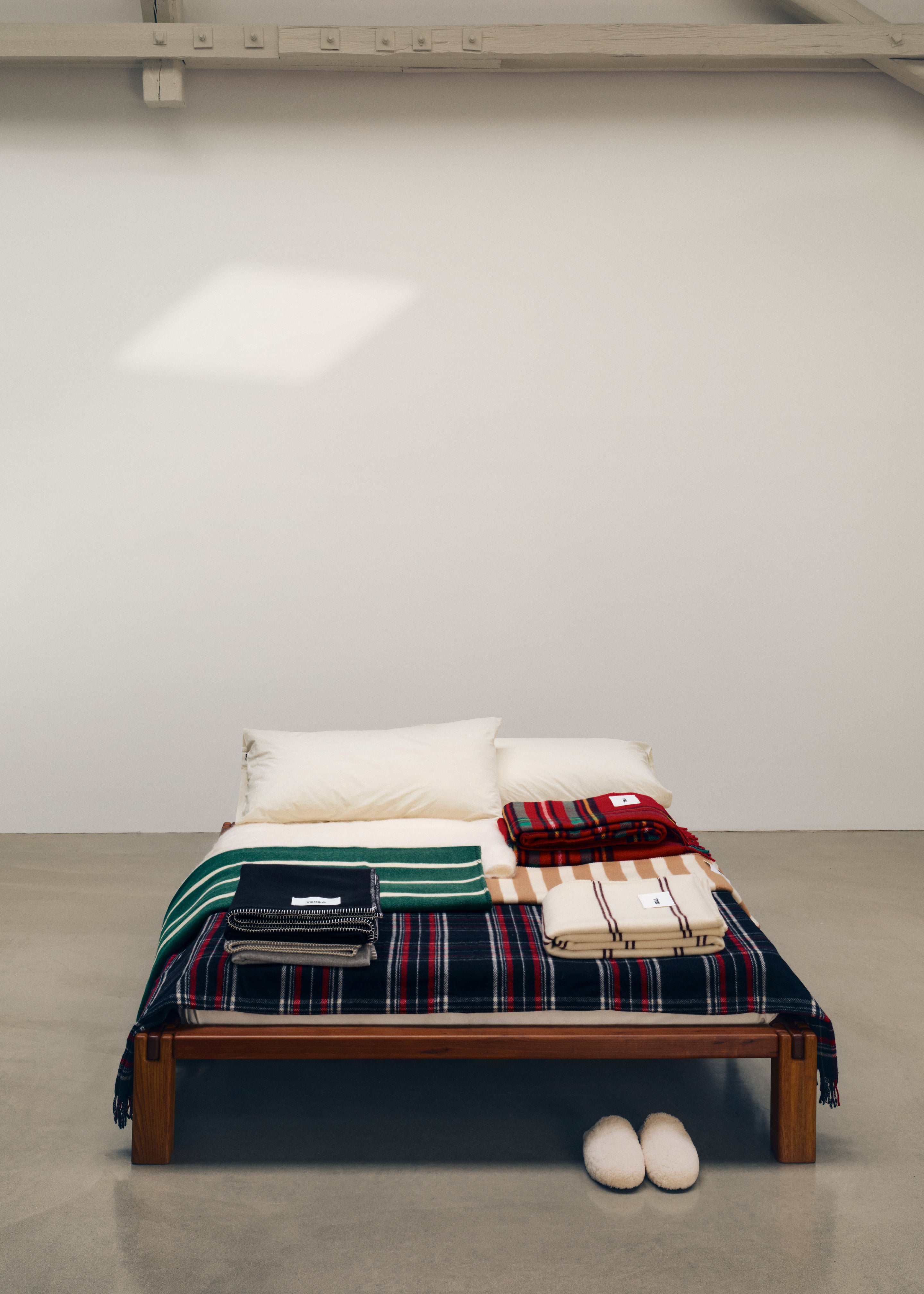 Tekla Lambswool Blanket - Black Plaid – The Frankie Shop