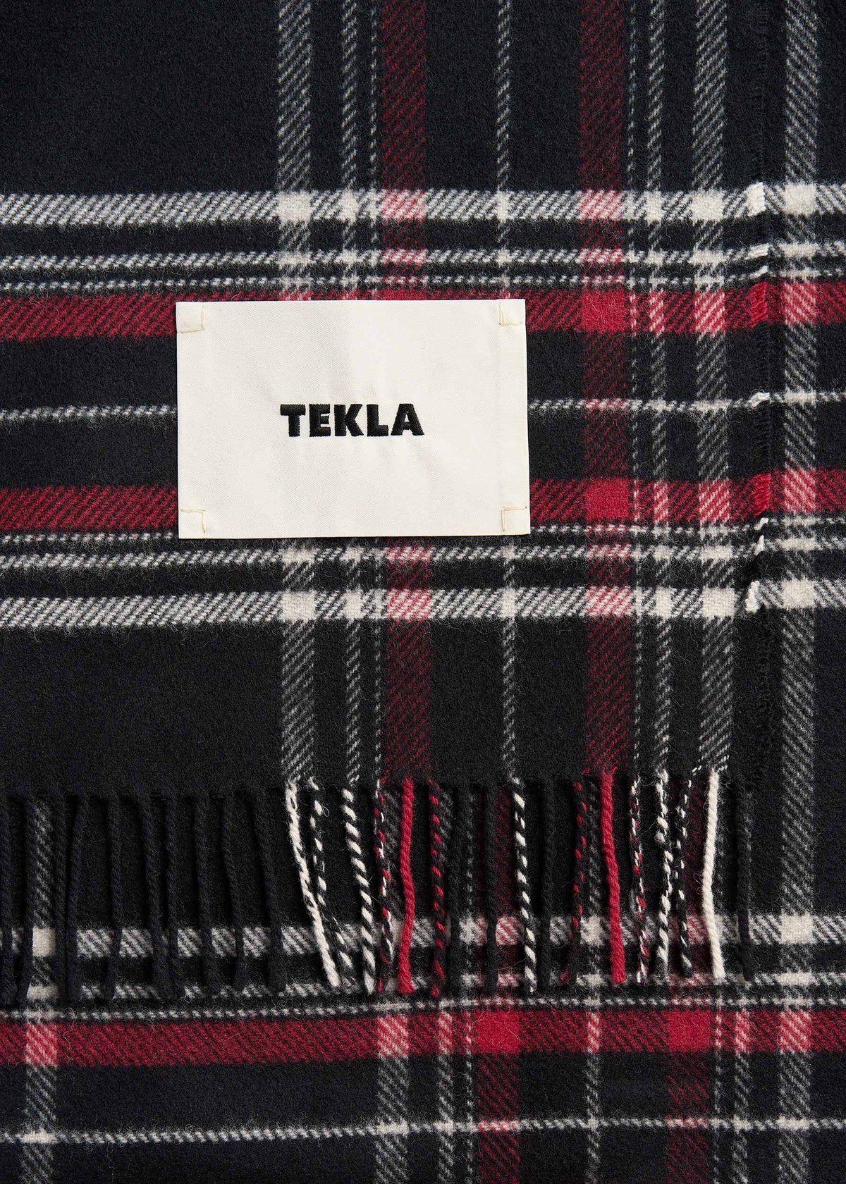 Tekla Lambswool Blanket - Black Plaid - 5