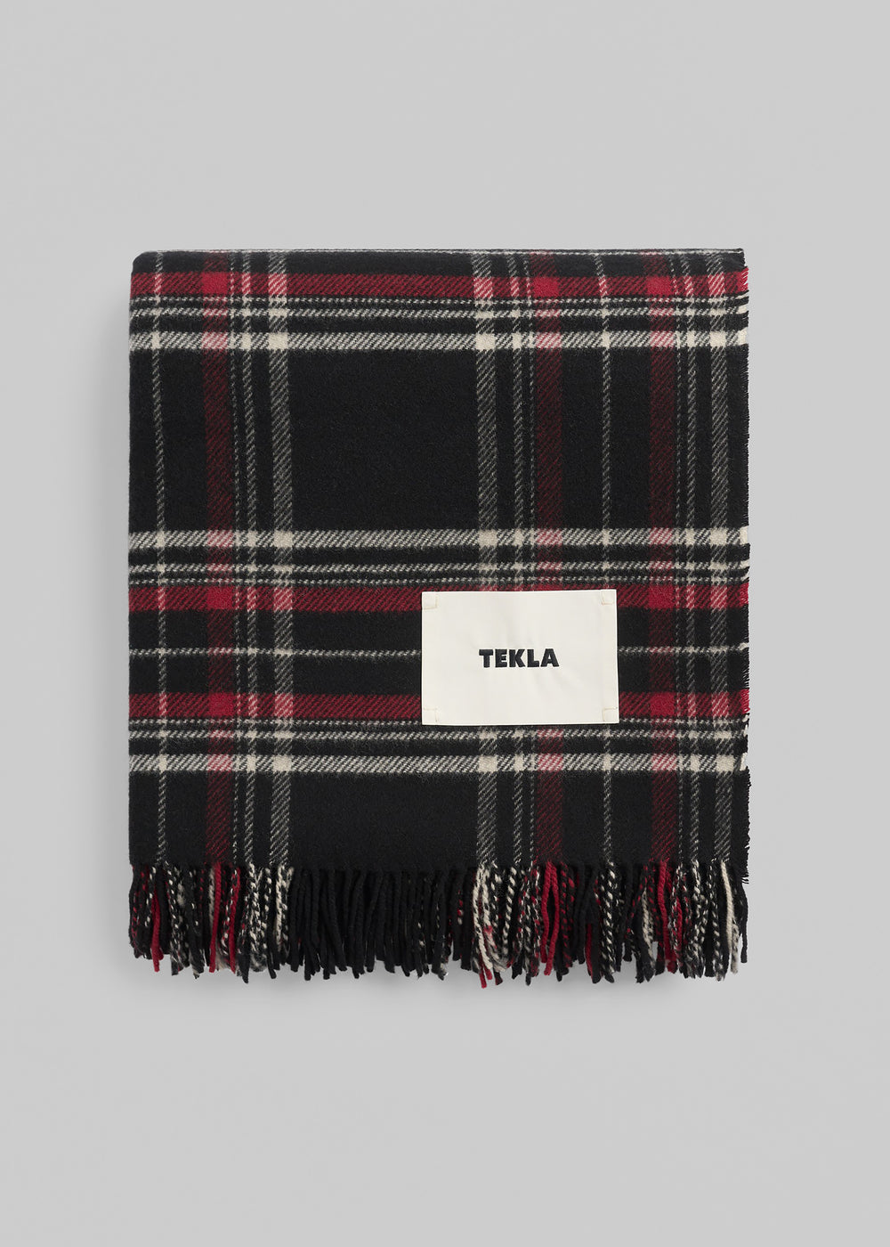 Tekla Lambswool Blanket - Black Plaid