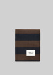 Tekla Lambswool Blanket - Walnut & Dusk Blue Stripes