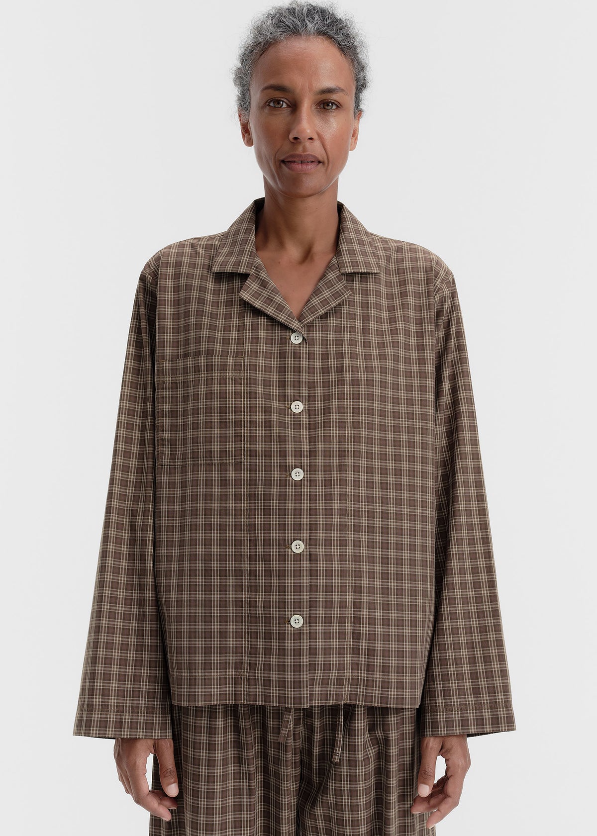 Tekla Fine Twill Long-Sleeved Shirt - Serra Checks - 3