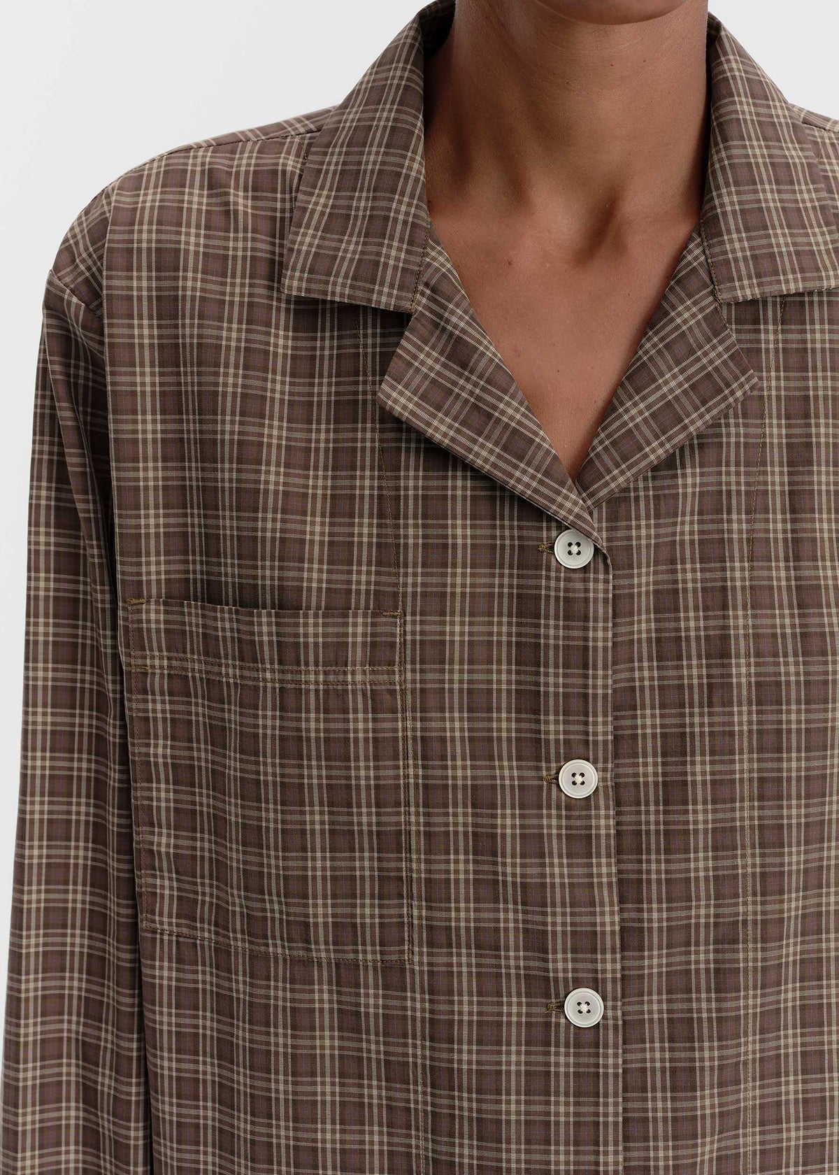 Tekla Fine Twill Long-Sleeved Shirt - Serra Checks - 5