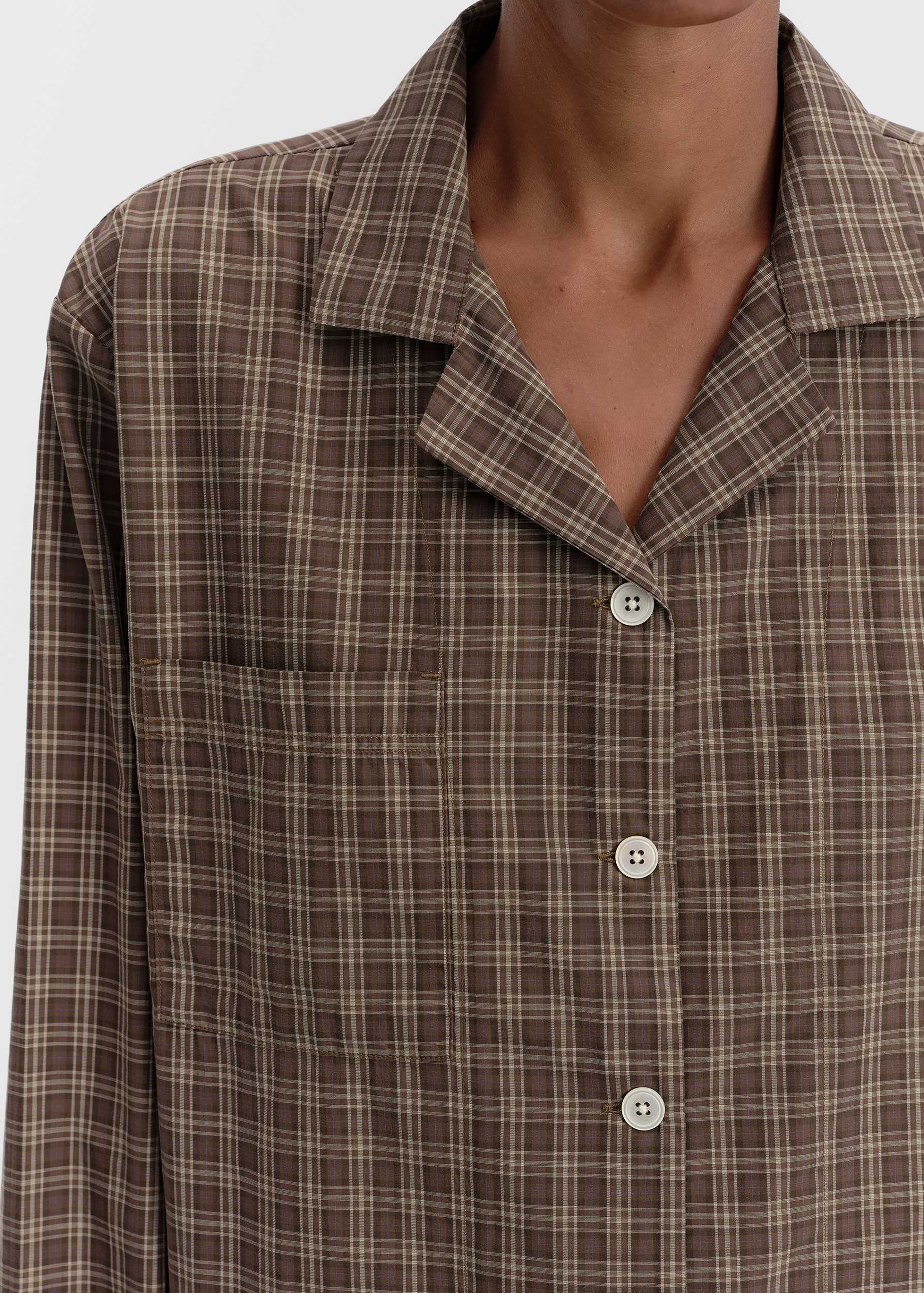 Tekla Fine Twill Long-Sleeved Shirt - Serra Checks - 5