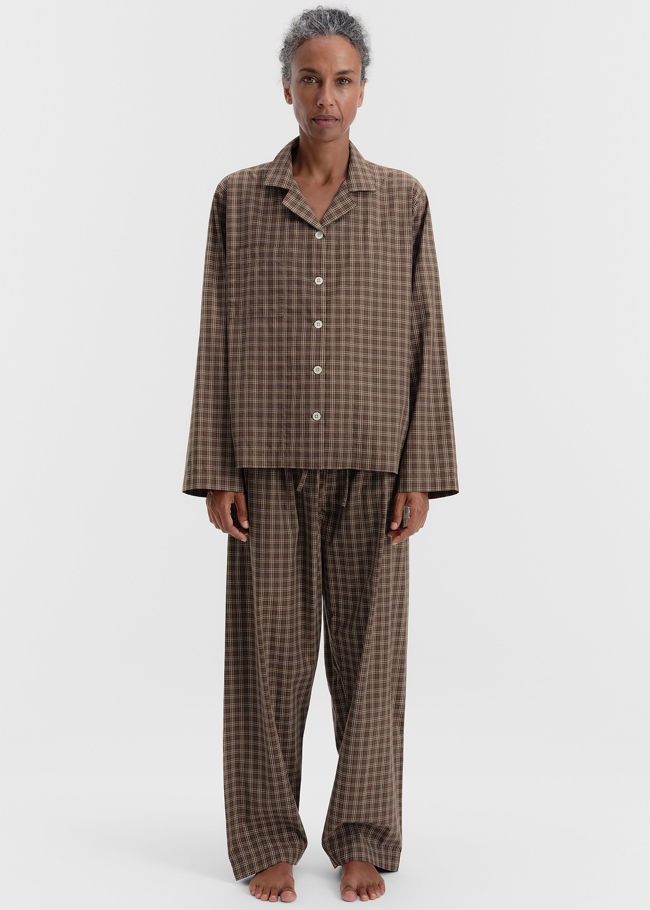 Shop the look image for Tekla Fine Twill Pants - Serra Checks