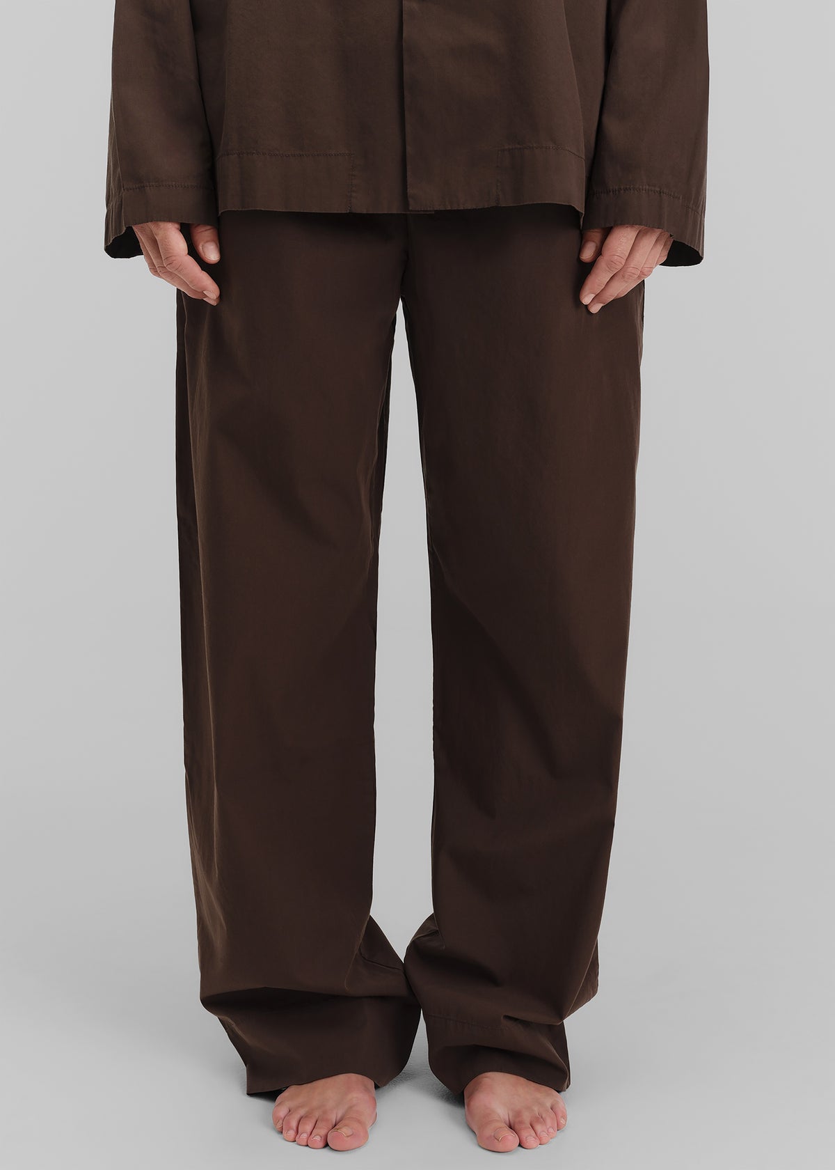 Tekla Poplin Pyjama Pants - Coffee - 1