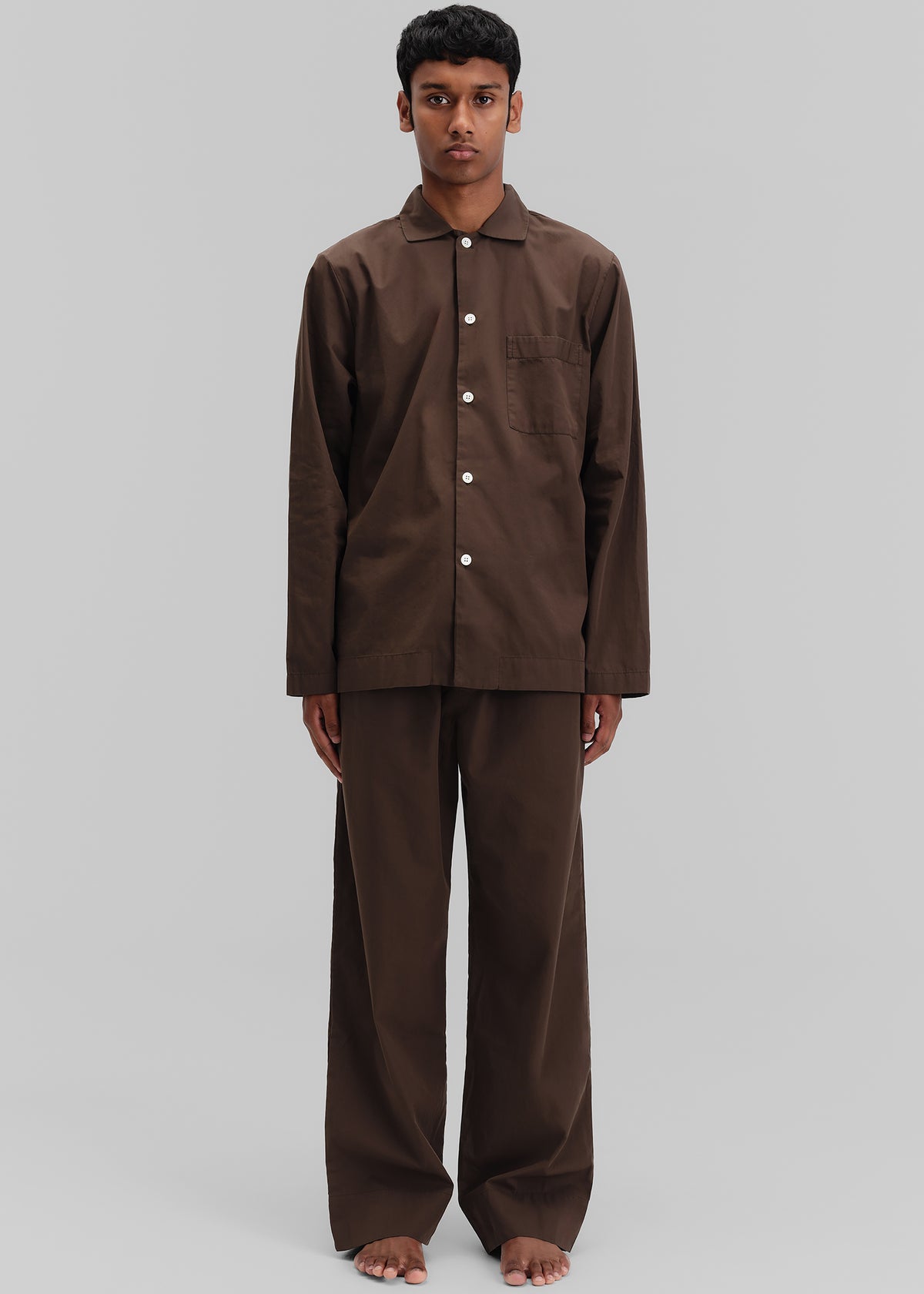 Tekla Poplin Pyjama Pants - Coffee - 6 - [gender-male]