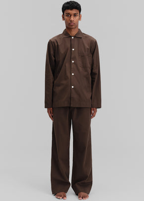 Tekla Poplin Pyjama Pants - Coffee