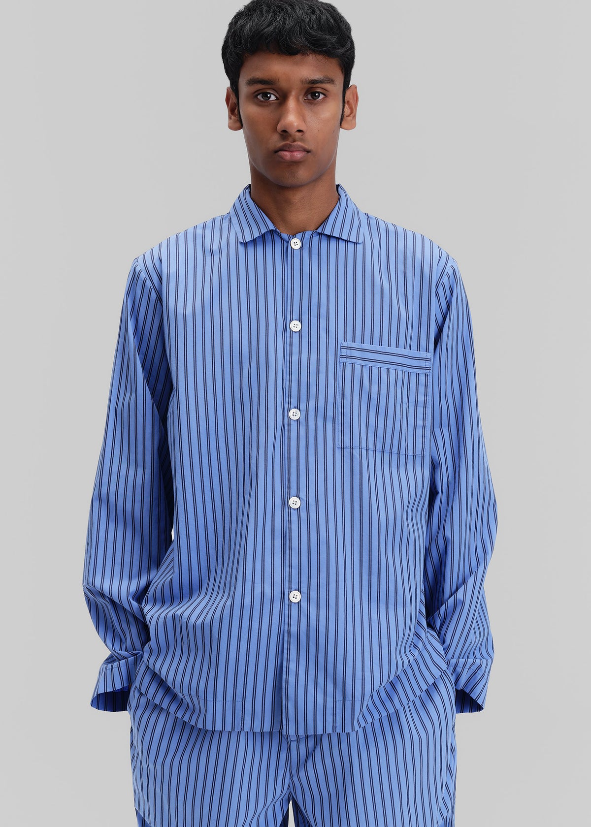 Tekla Poplin Pyjama Shirt - Boro Stripes - 6 - [gender-male]