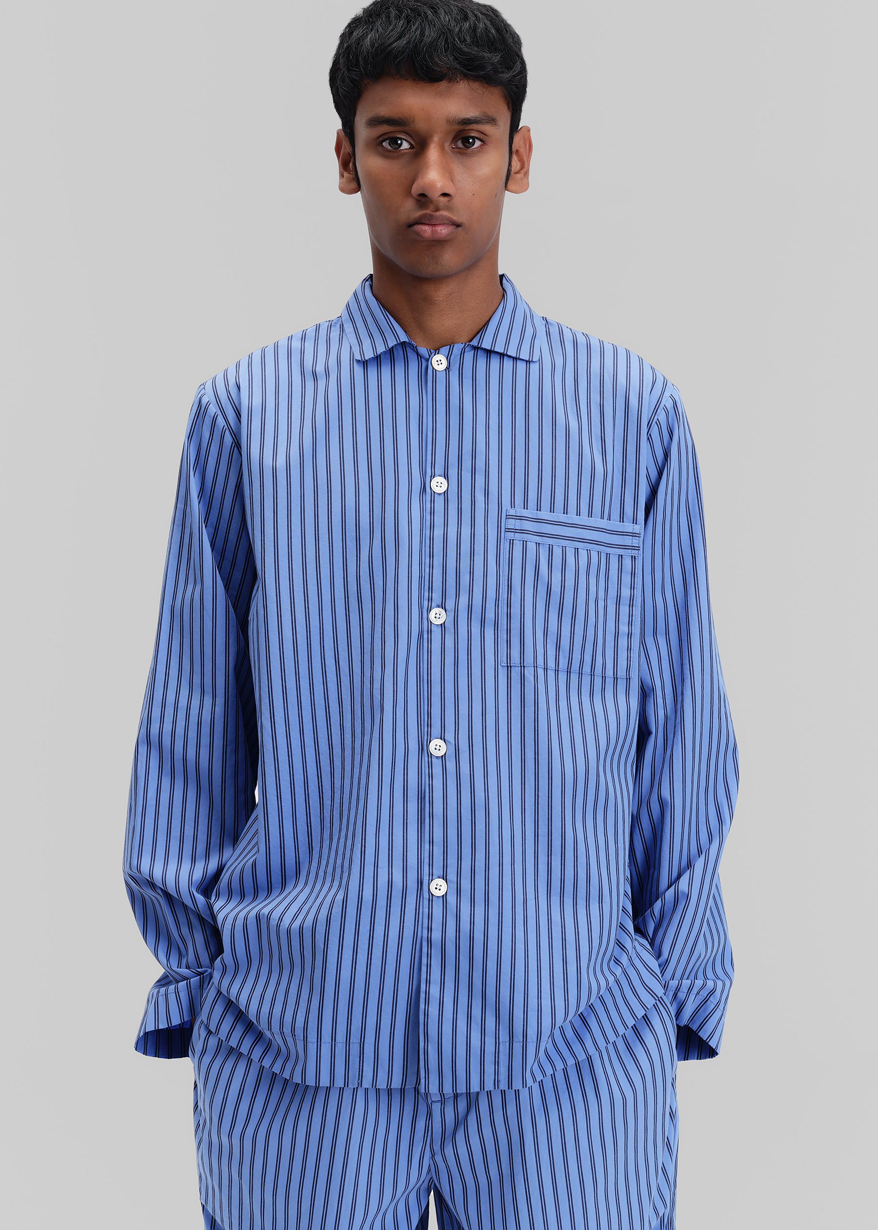 Tekla Poplin Pyjama Shirt - Boro Stripes – The Frankie Shop