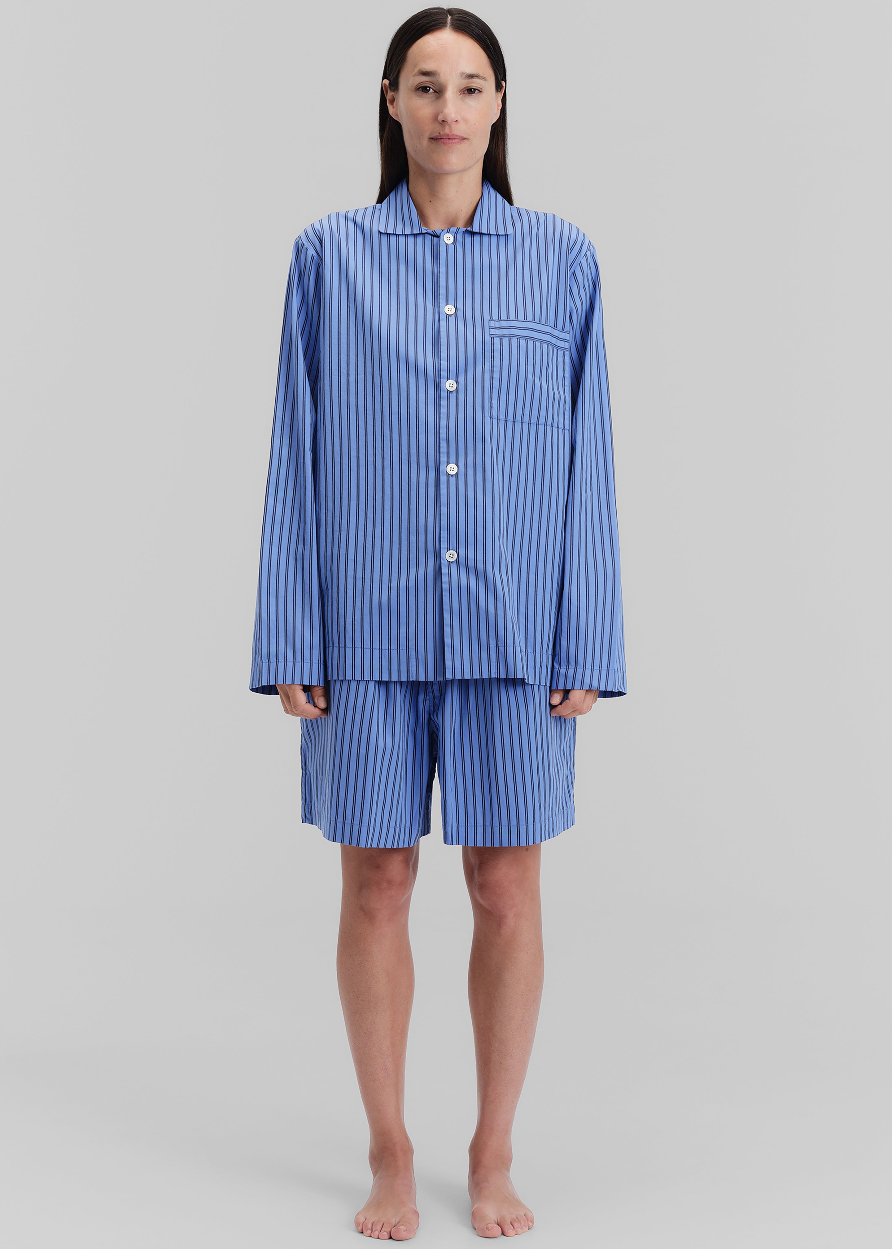Tekla Poplin Pyjama Shirt - Boro Stripes – The Frankie Shop
