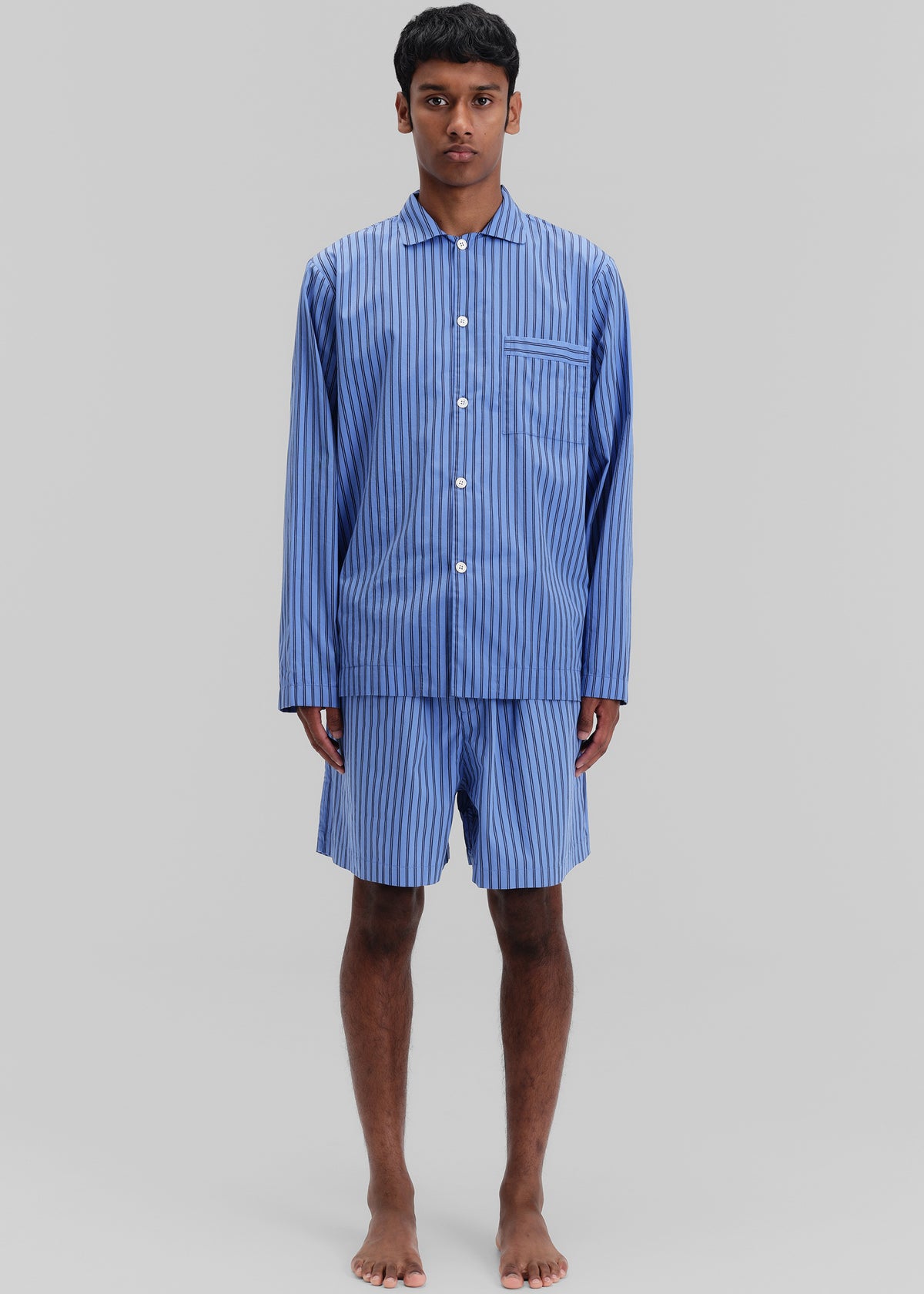 Tekla Poplin Pyjama Shirt - Boro Stripes - 7 - [gender-male]