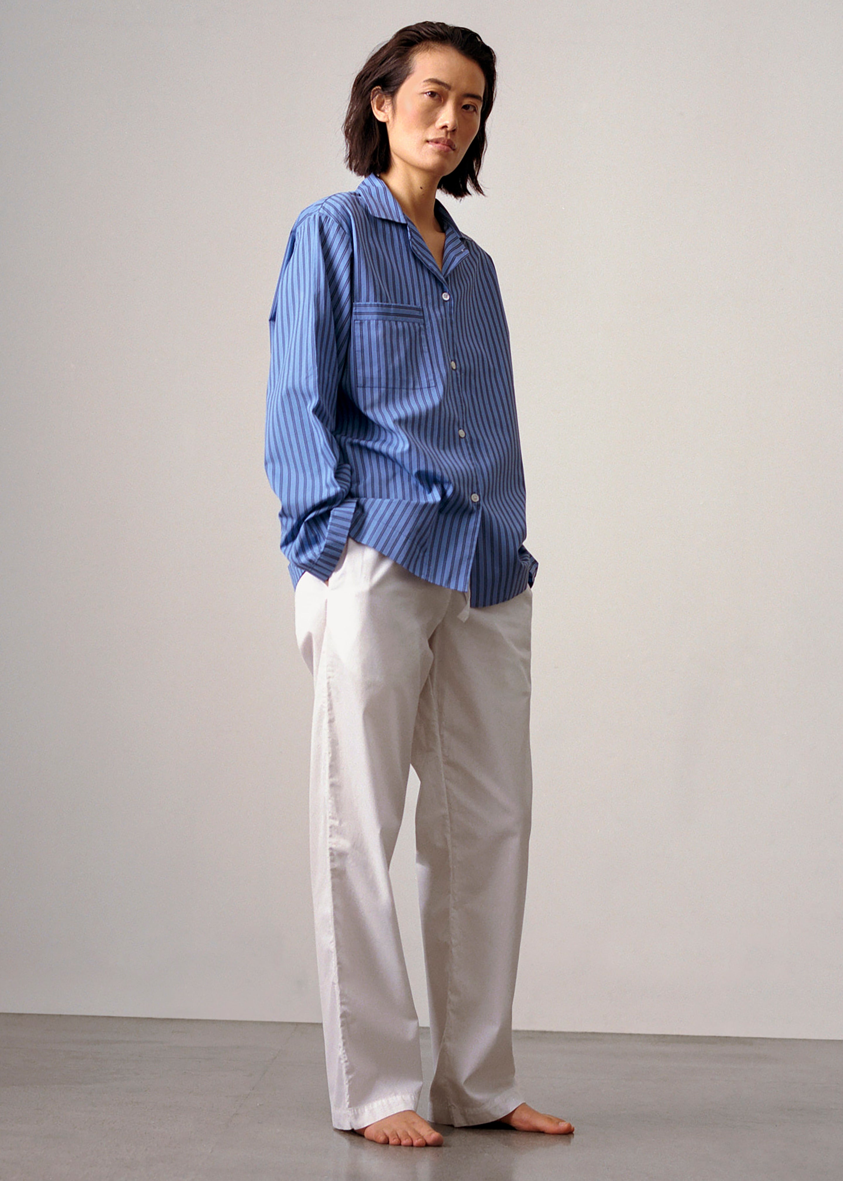 Tekla Poplin Pyjama Shirt - Boro Stripes – The Frankie Shop