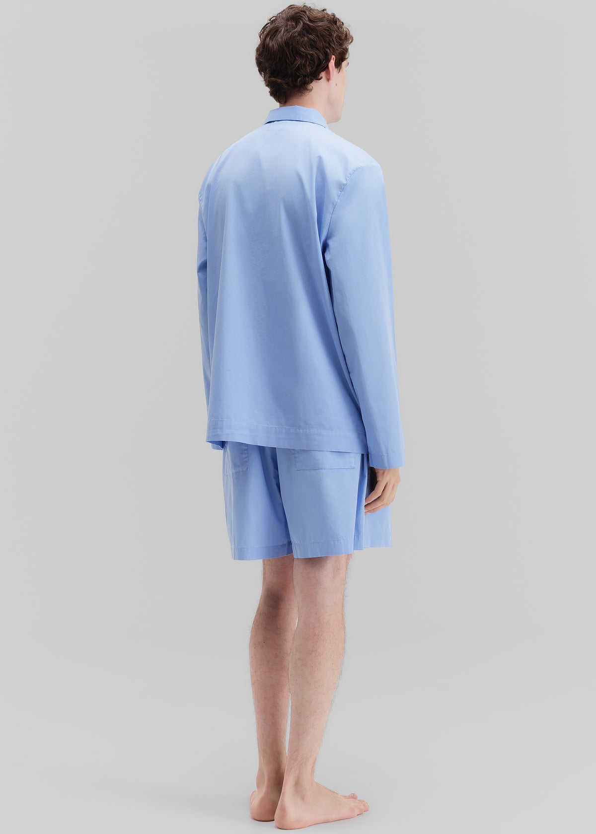 Tekla Poplin Pyjama Shirt - Cornflower Blue - 8