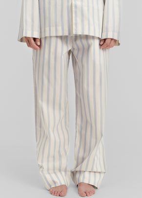 Tekla Poplin Pyjama Pants - Needle Stripes