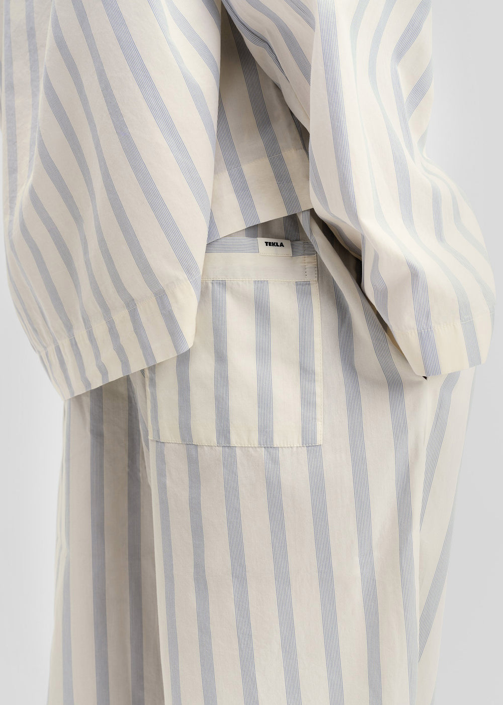 Tekla Poplin Pyjama Pants - Needle Stripes - 1