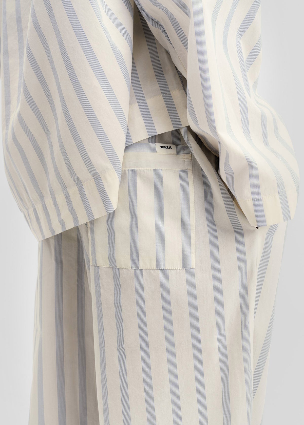 Tekla Poplin Pyjama Pants - Needle Stripes - 2