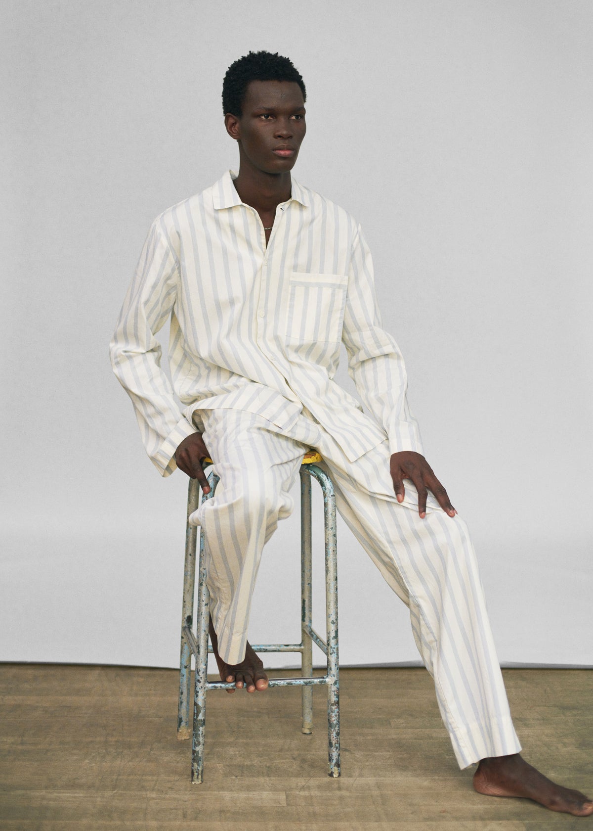 Tekla Poplin Pyjama Pants - Needle Stripes - 6 - [gender-male]