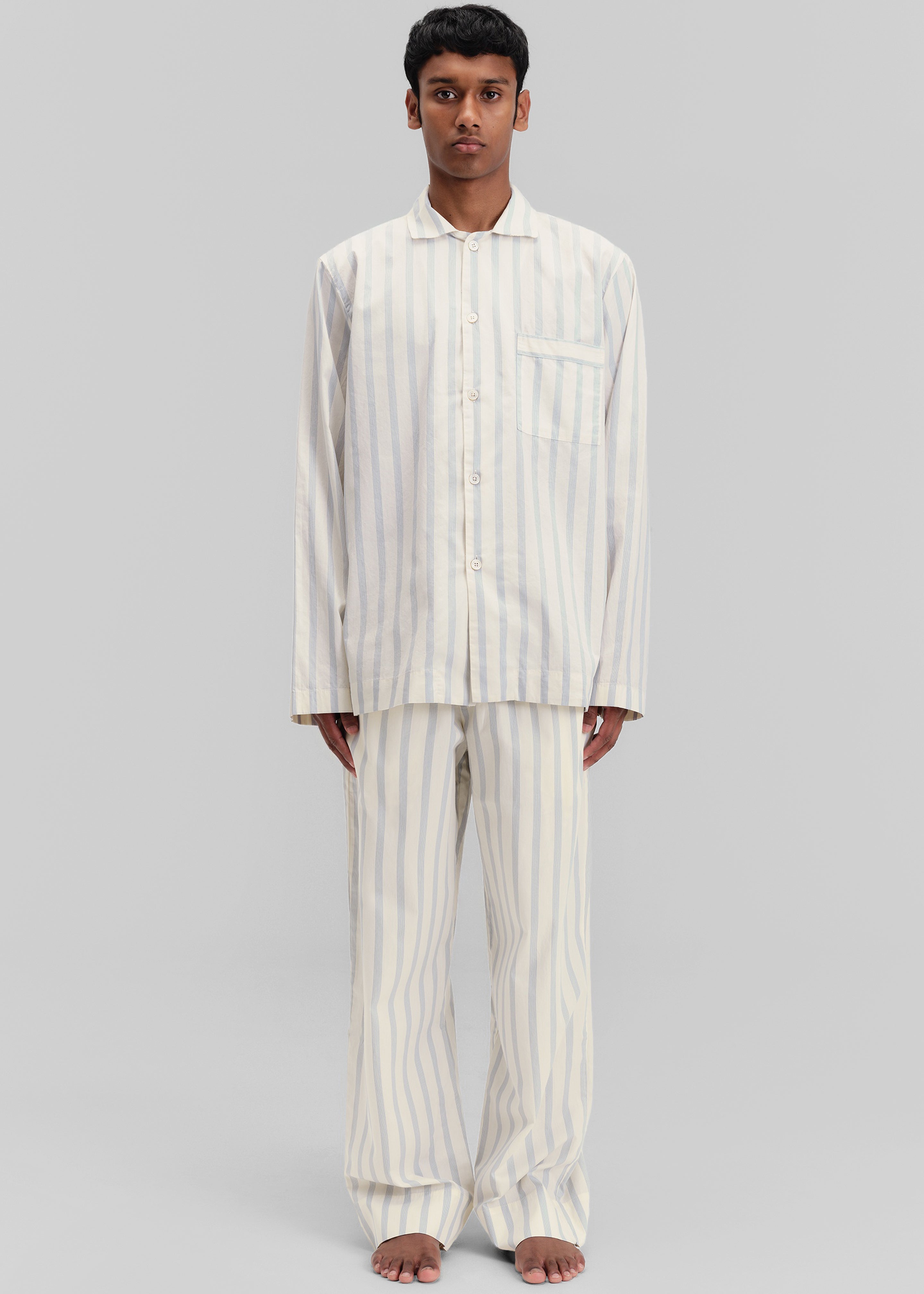Tekla Poplin Pyjama Pants - Needle Stripes - 5