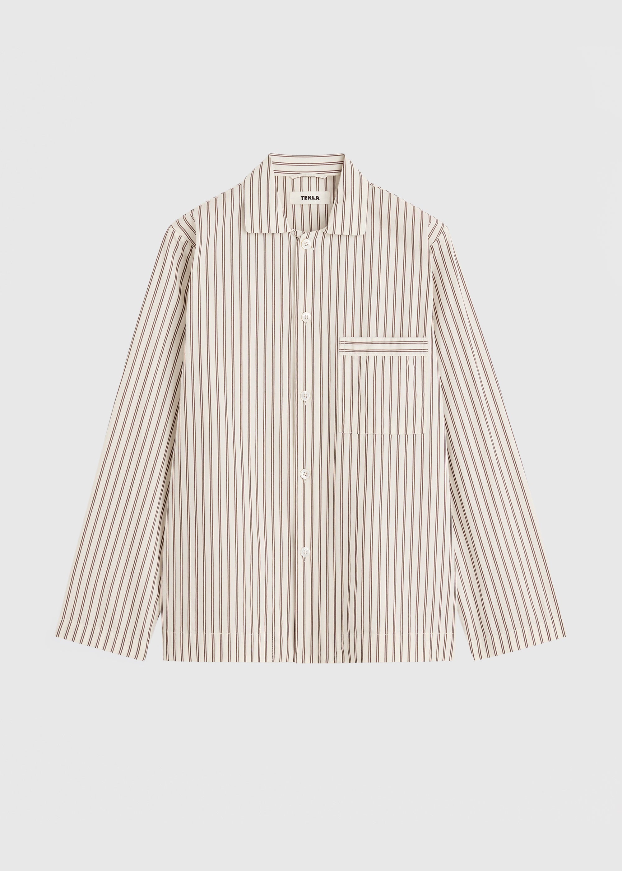 Tekla Poplin Pyjama Shirt - Hopper Stripes - 13