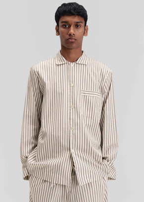 Tekla Poplin Pyjama Shirt - Hopper Stripes