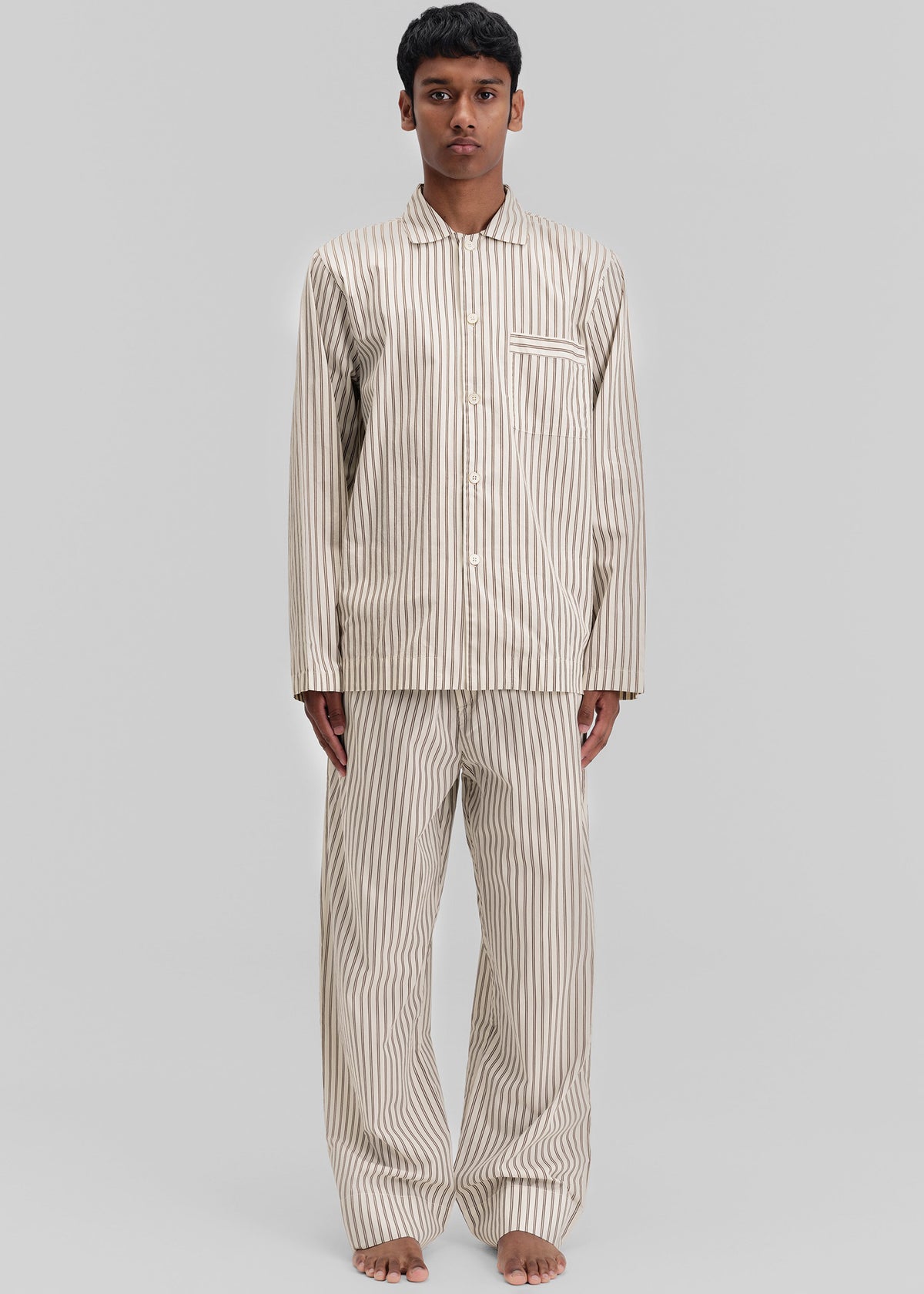Tekla Poplin Pyjama Shirt - Hopper Stripes - 7 - [gender-male]
