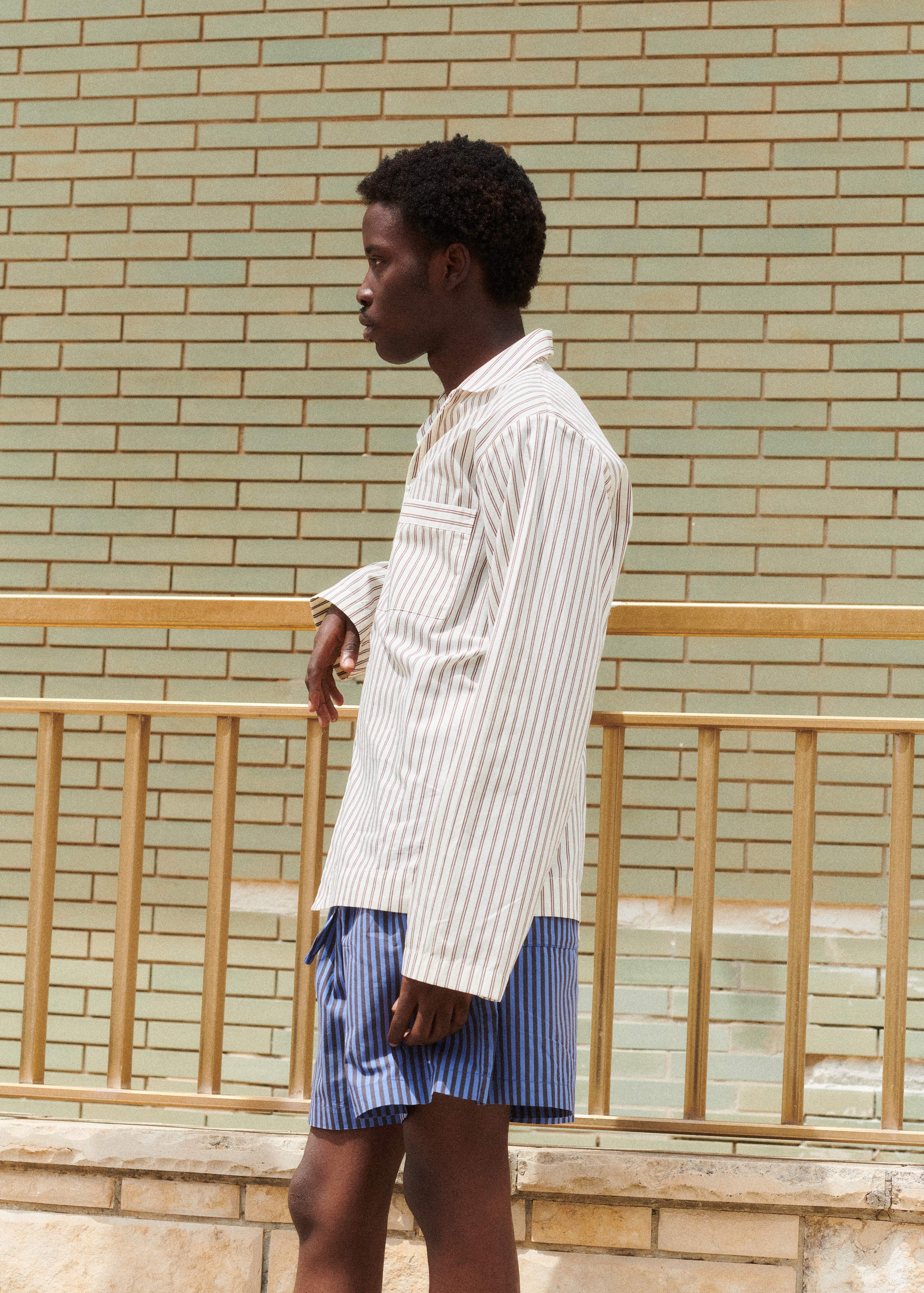 Tekla Poplin Pyjama Shirt - Hopper Stripes - 8