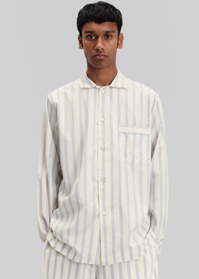Tekla Poplin Pyjama Shirt - Needle Stripes