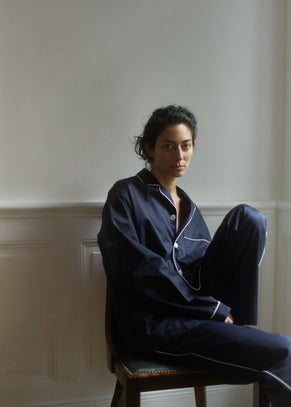 Tekla Sateen Pyjama Shirt - Chelsea