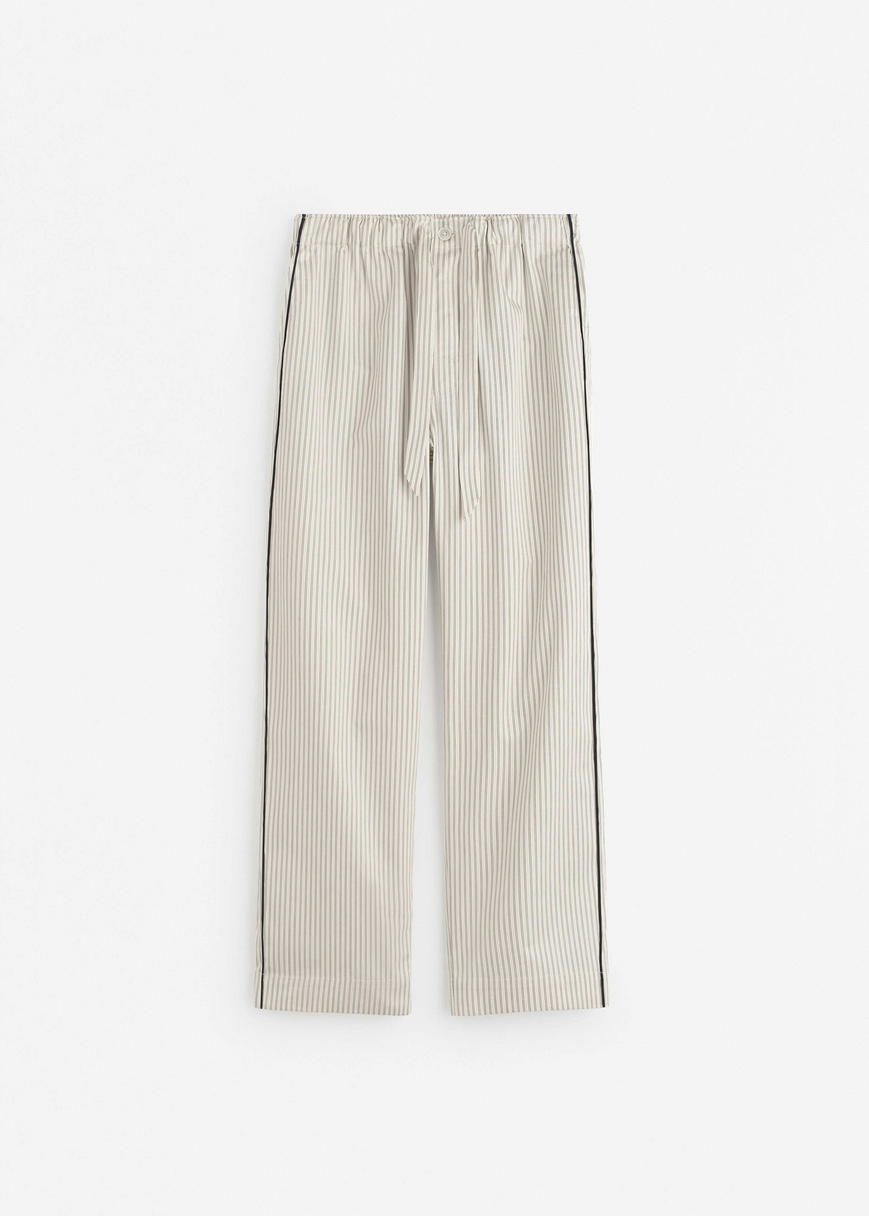 Tekla Sateen Pyjama Pants - Brown Pinstripe - 8