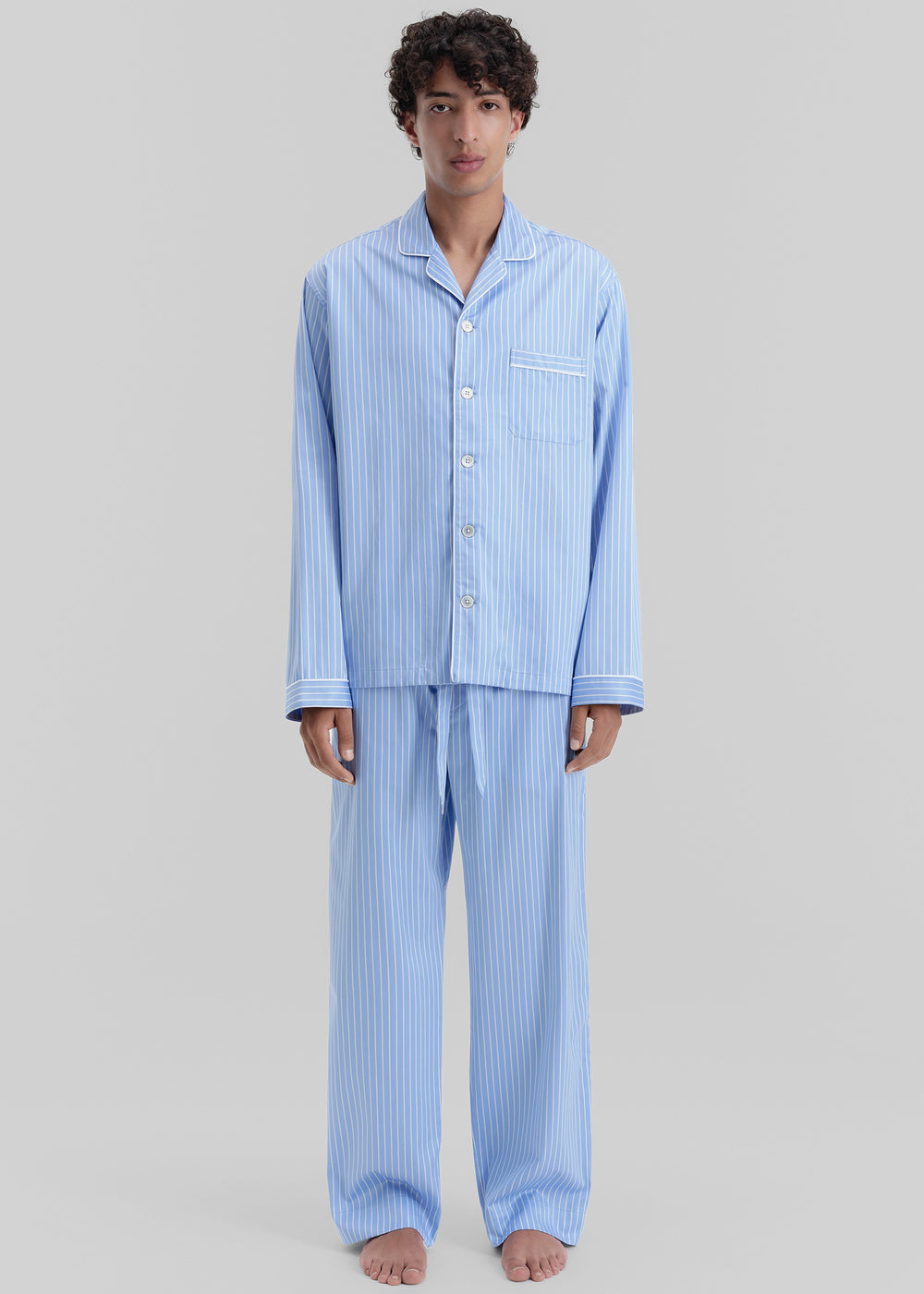 Tekla Sateen Pyjama Pants - Polo Stripes