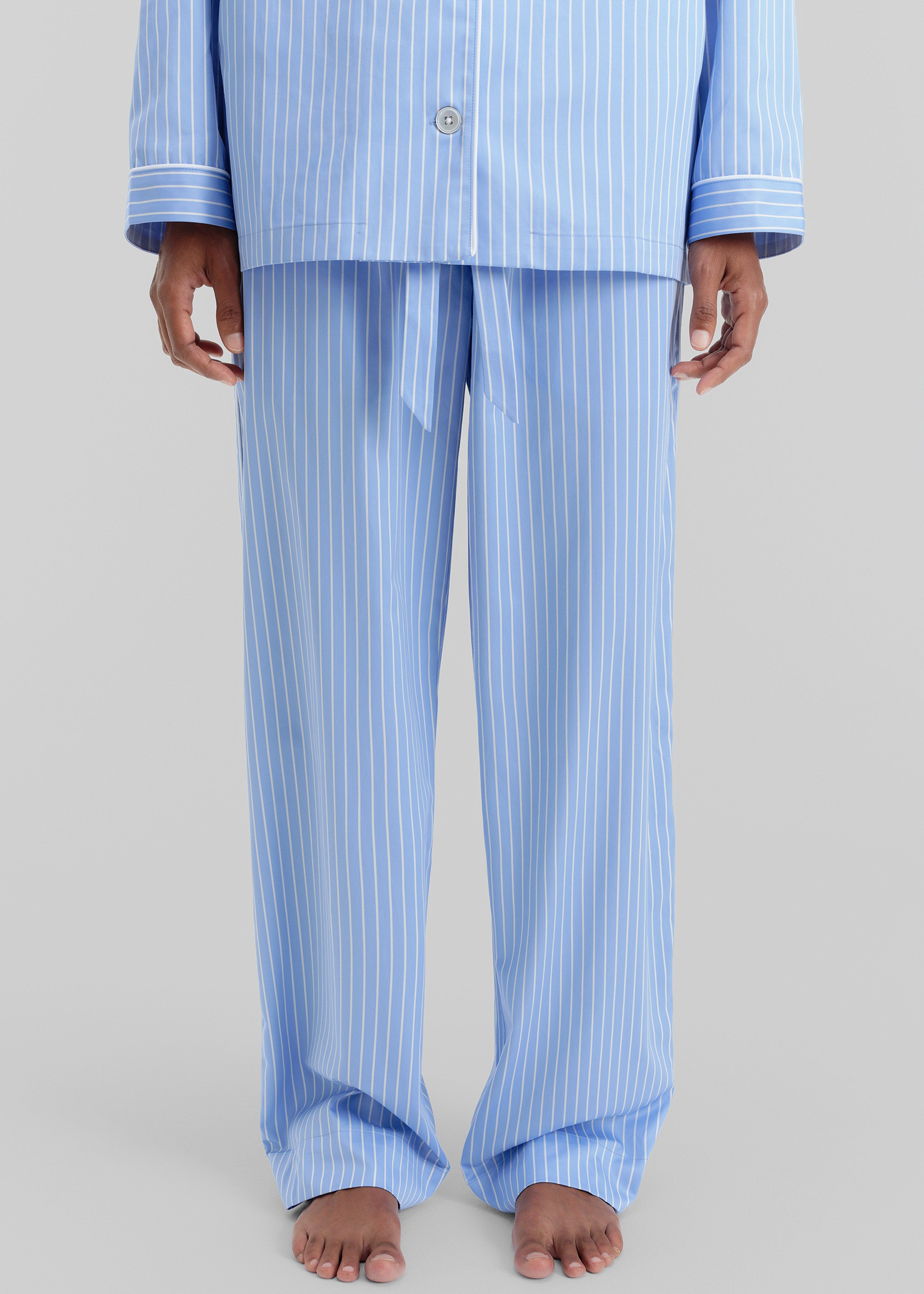 Tekla Sateen Pyjama Pants - Polo Stripes - 3