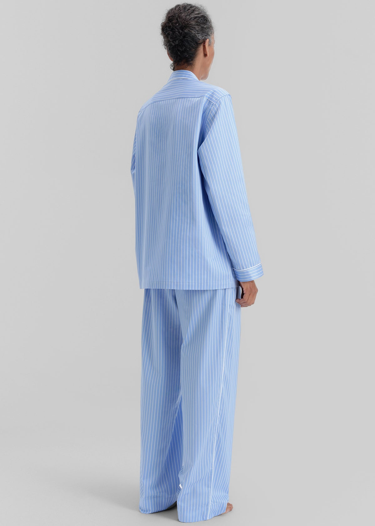 Tekla Sateen Pyjama Shirt - Polo Stripes - 6