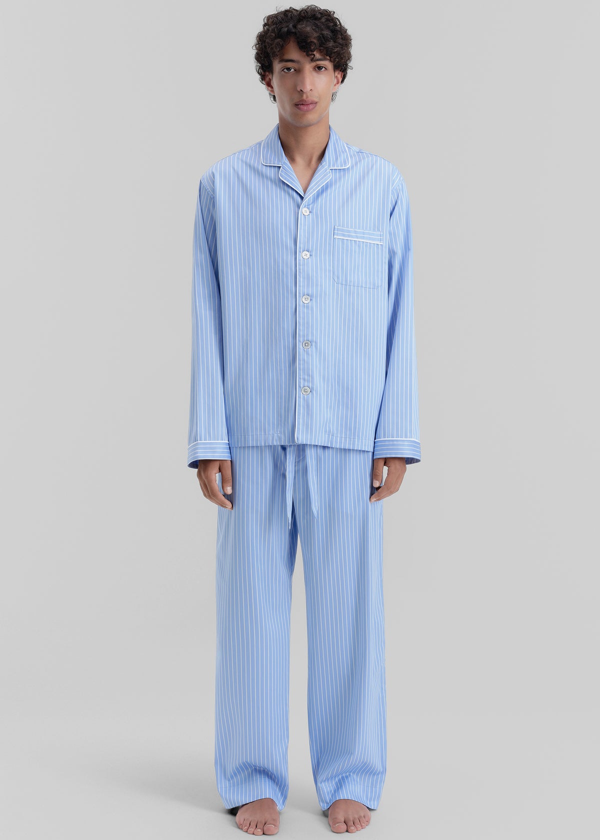 Tekla Sateen Pyjama Shirt - Polo Stripes - 5 - [gender-male]