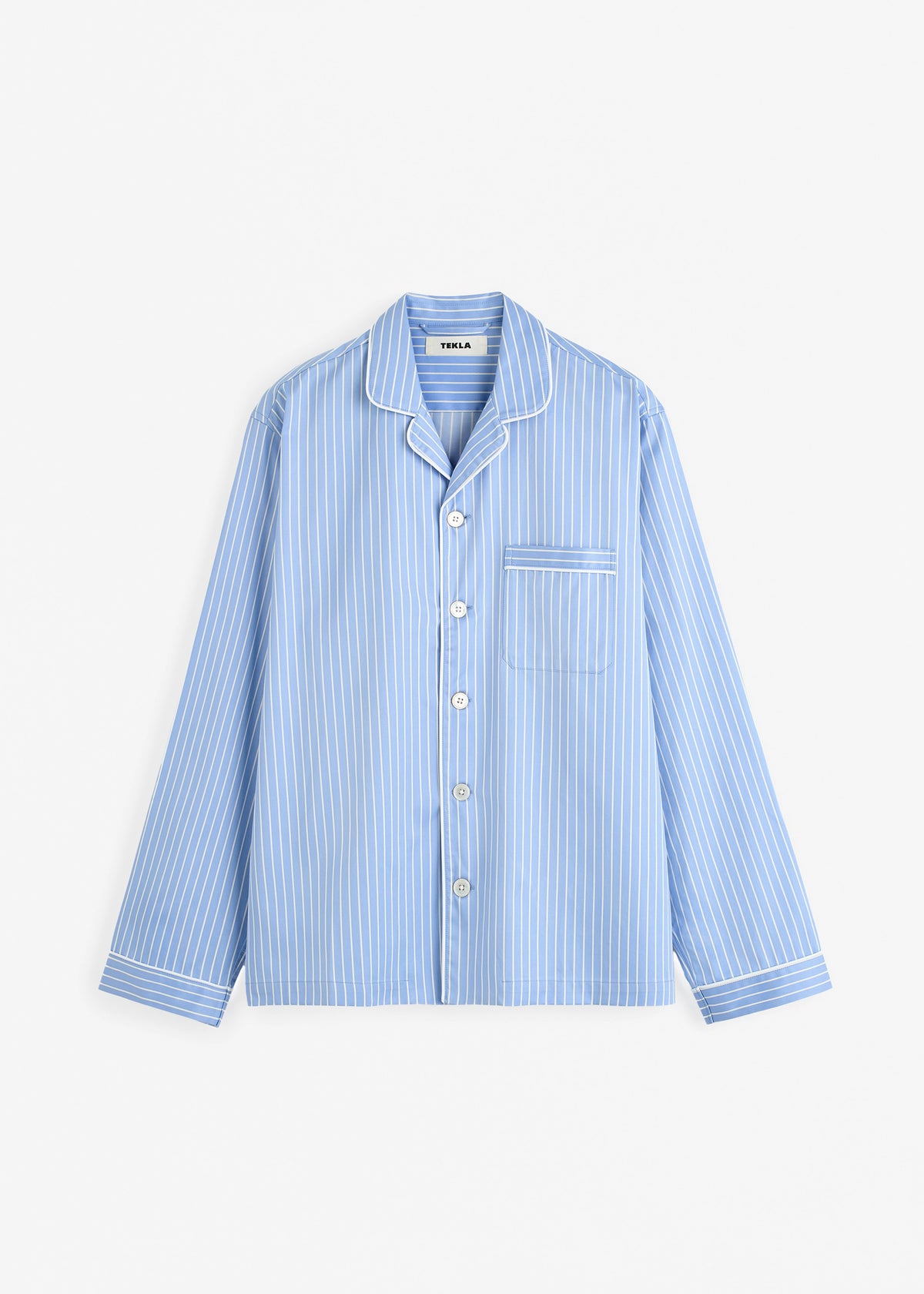Tekla Sateen Pyjama Shirt - Polo Stripes - 7