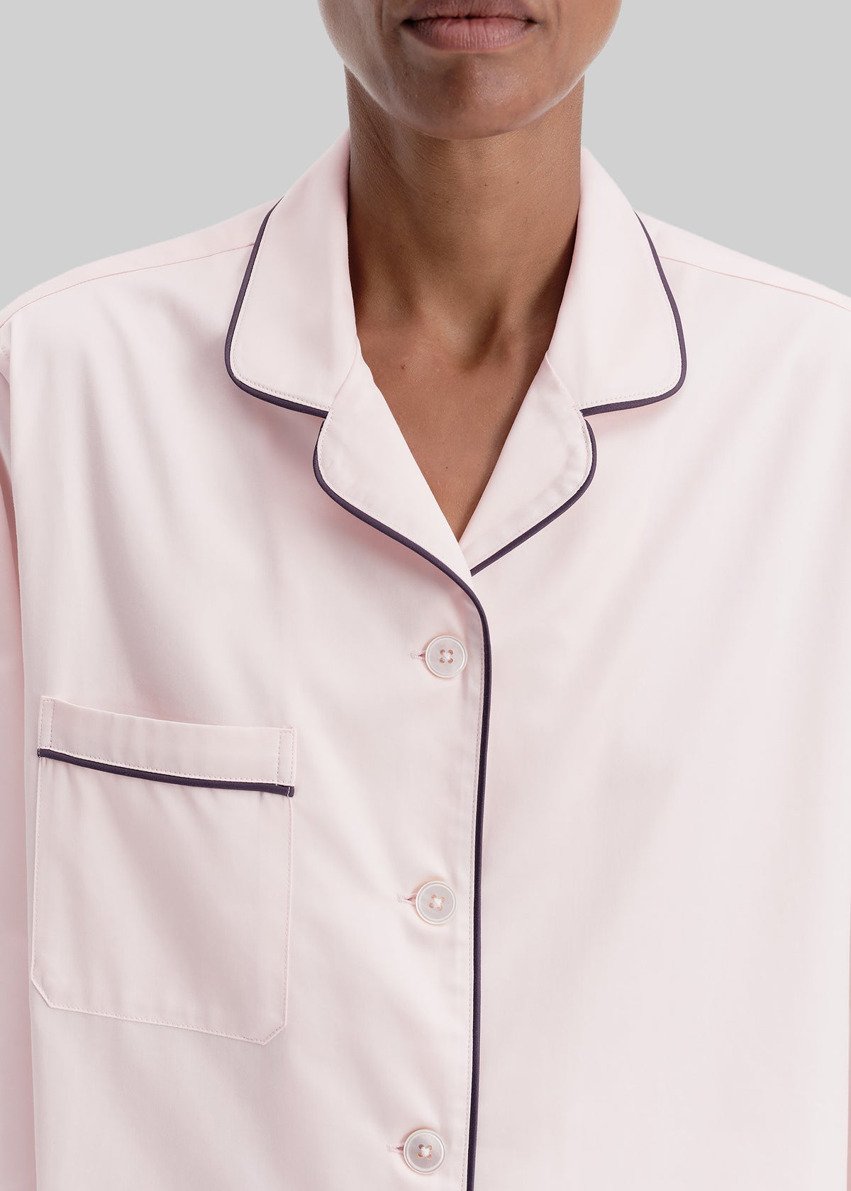 Tekla Sateen Pyjama Shirt - Porter - 8