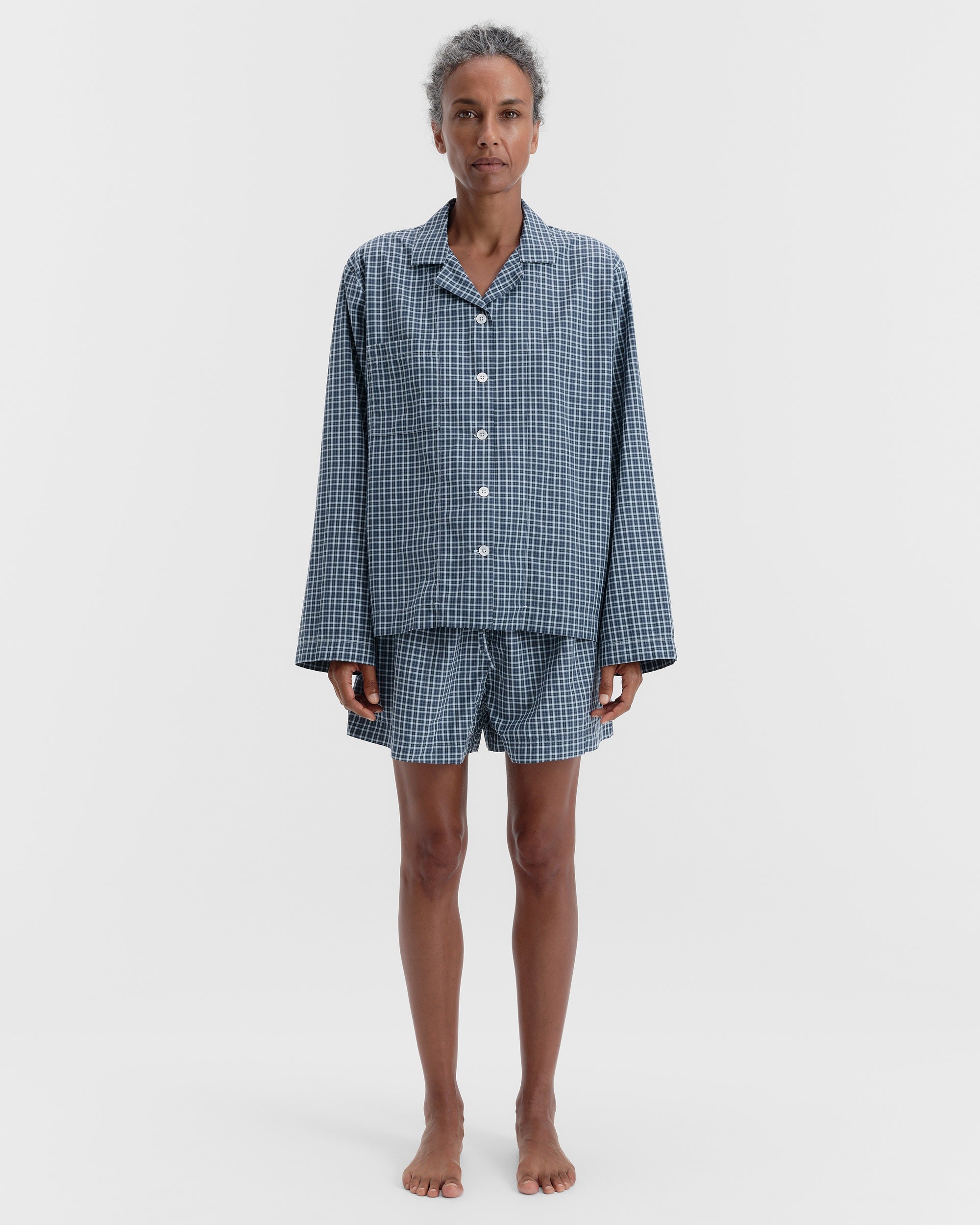 Shop the look image for Tekla Fine Twill Shorts - Lanegan Checks