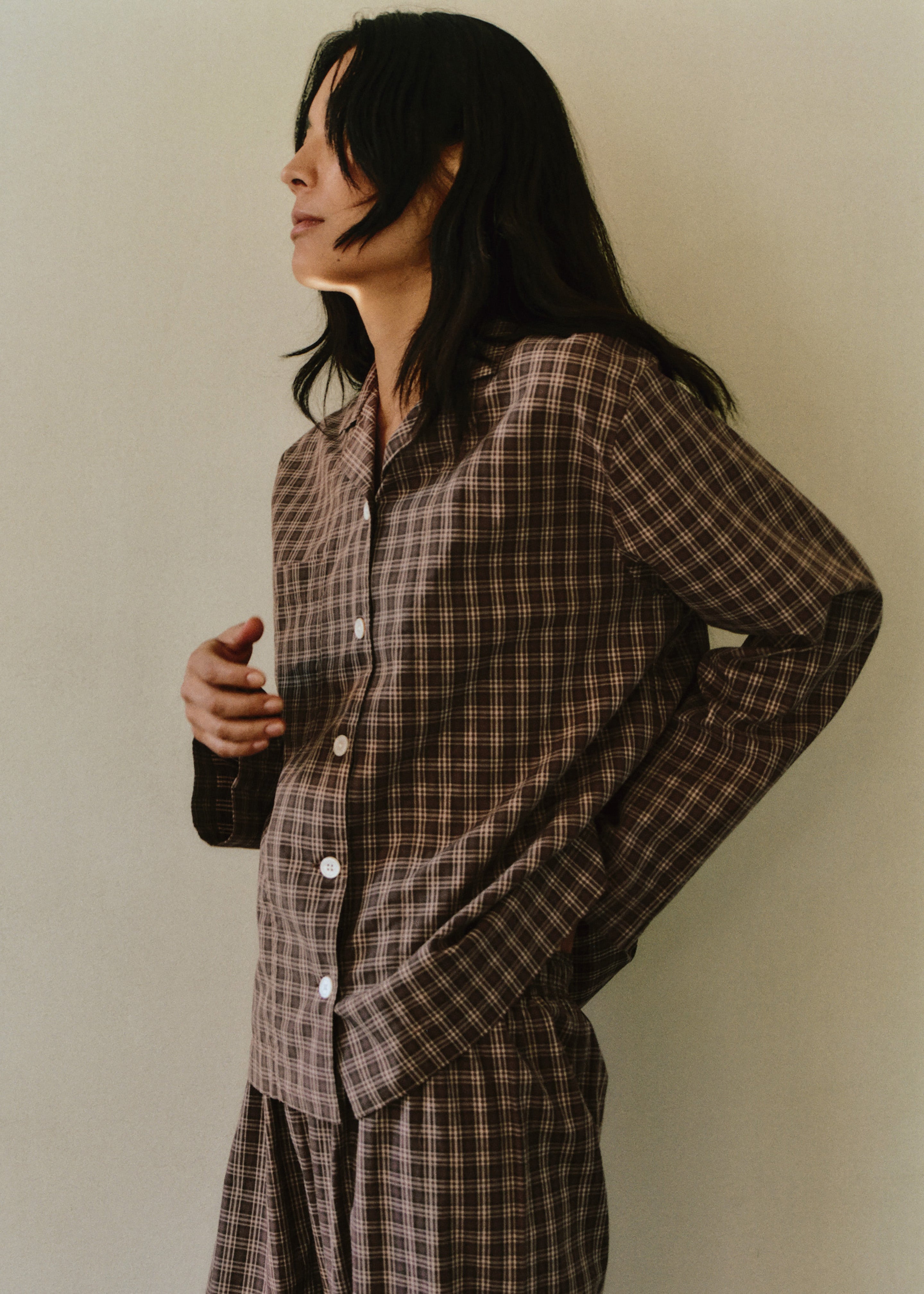 Tekla Fine Twill Shorts - Serra Checks – The Frankie Shop