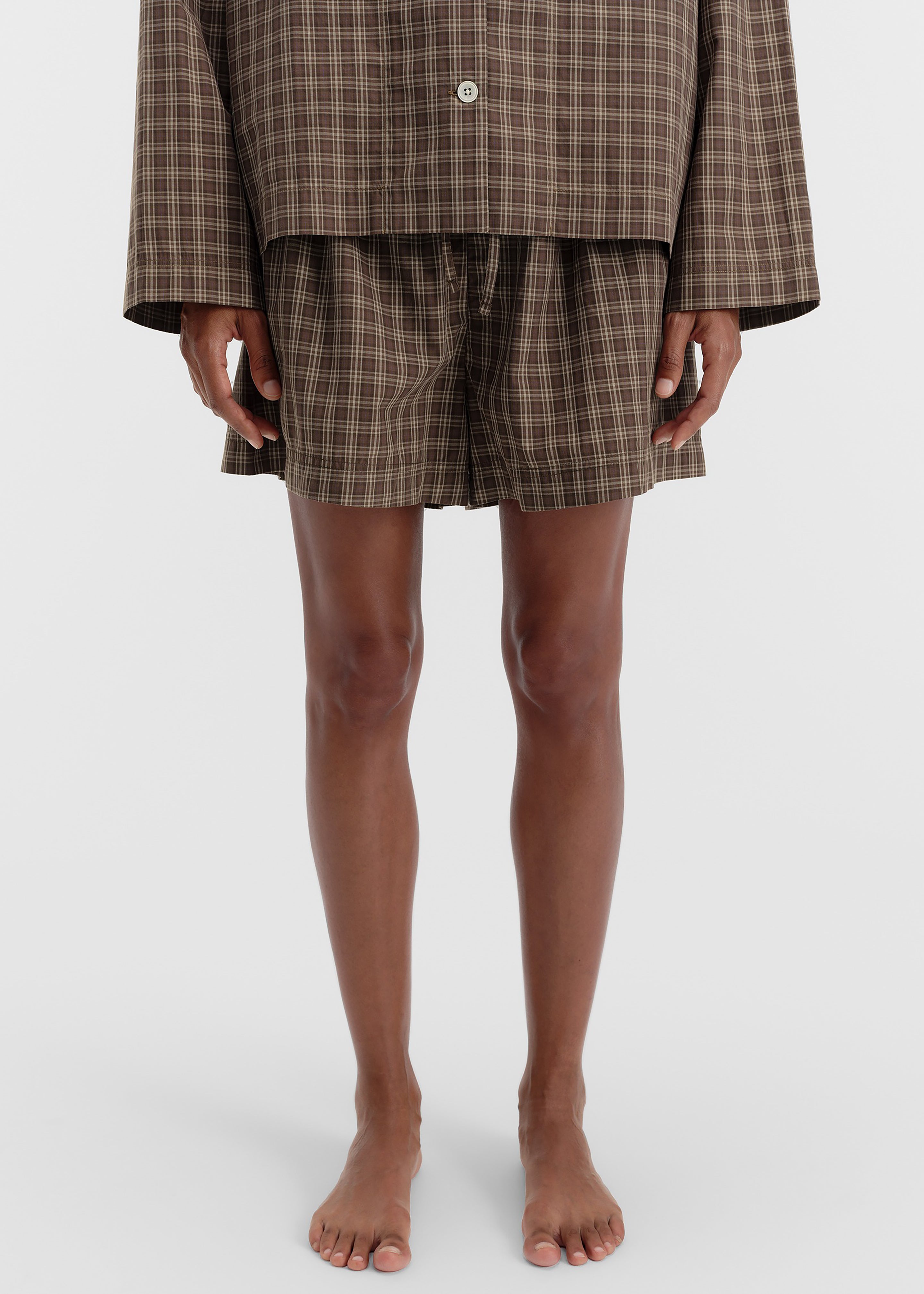 Tekla Fine Twill Shorts - Serra Checks - 3