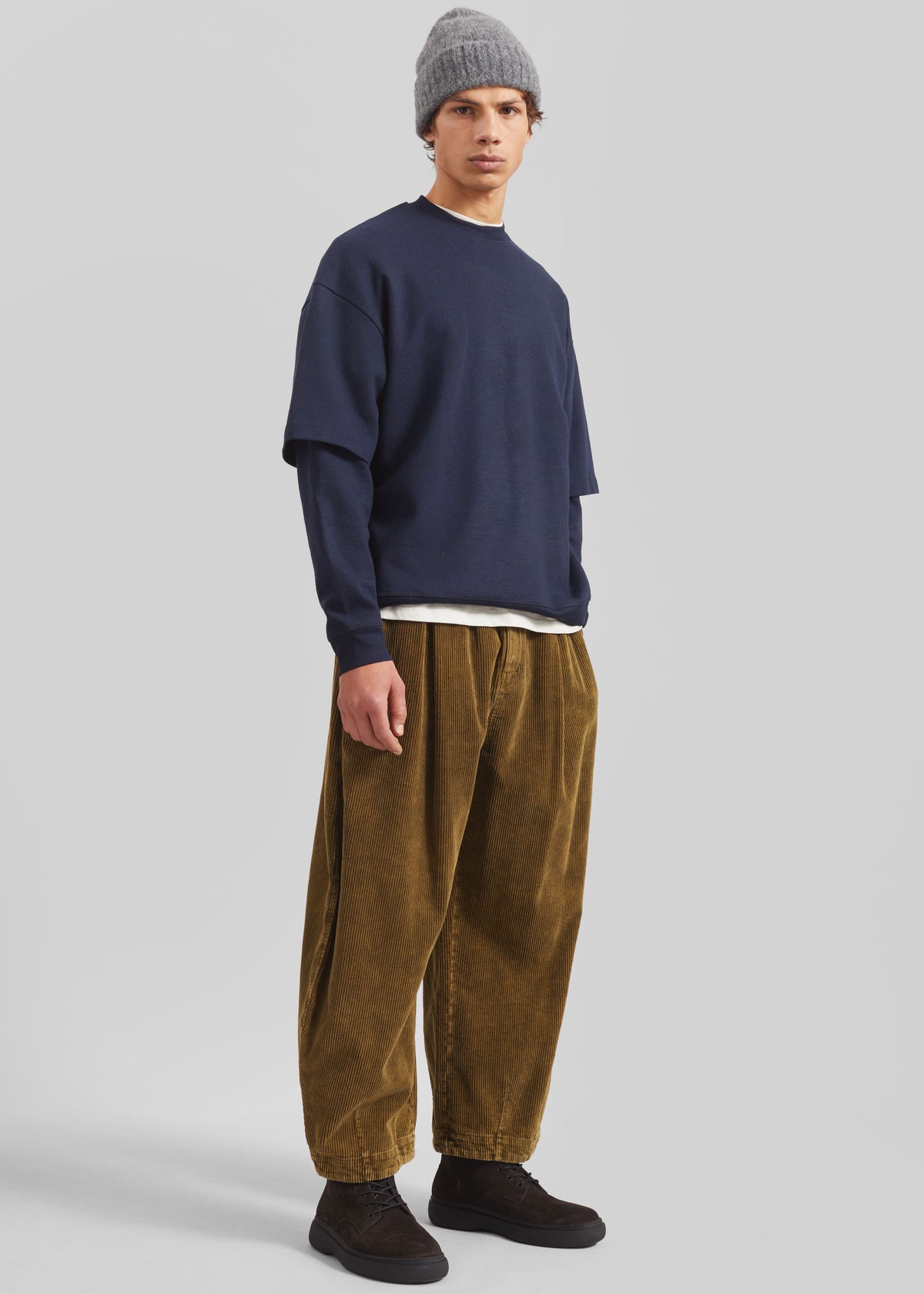 Telfer Corduroy Balloon Pants - Dark Olive - 1